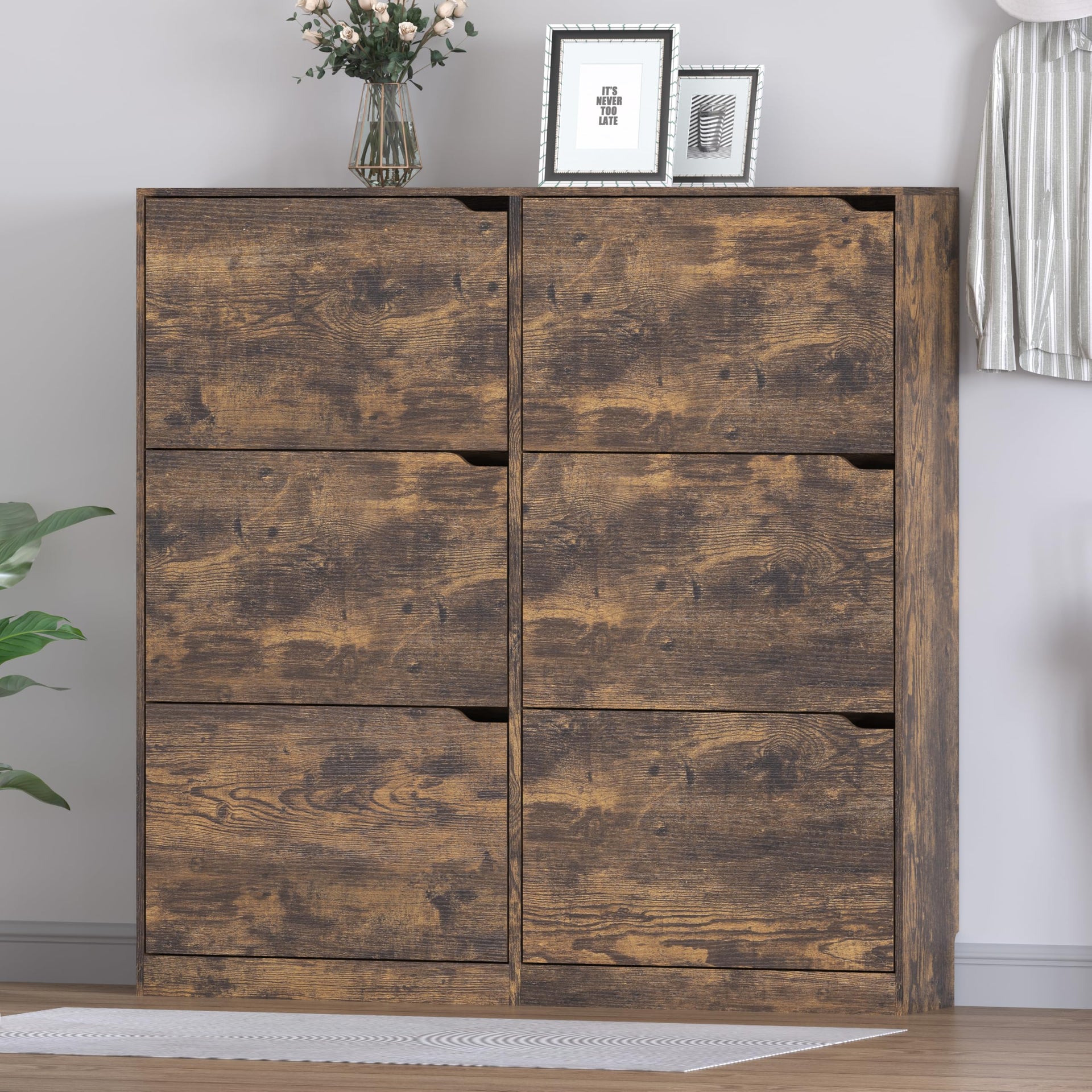Shoe Cabinet with 6 Flip Drawers