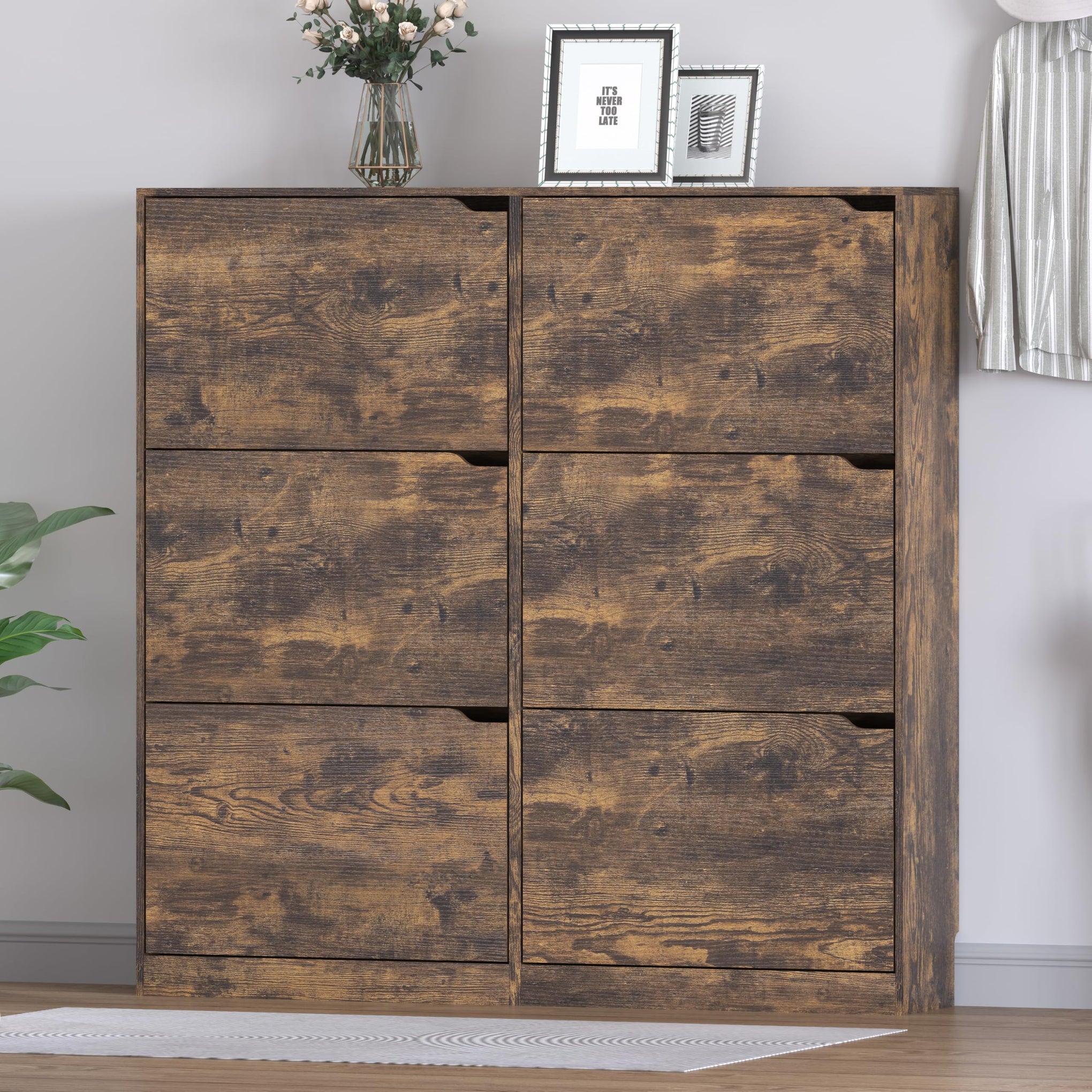Shoe Cabinet with 6 Flip Drawers
