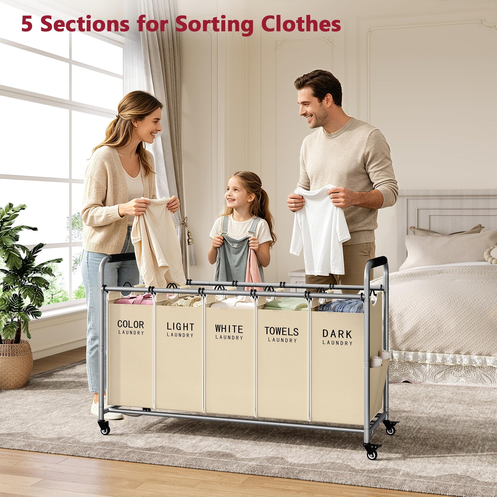 Laundry Sorter 5 Section