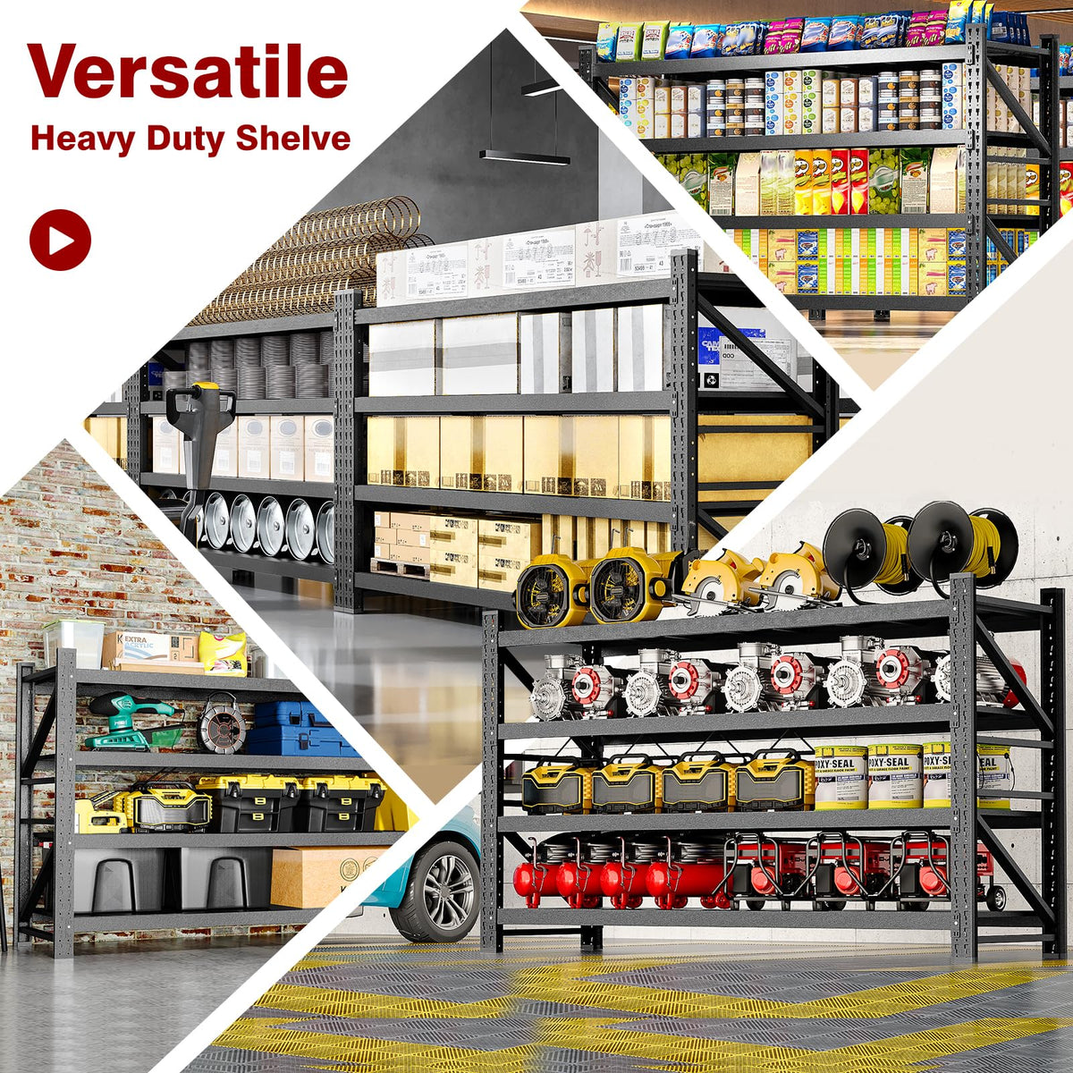8000LBS Metal Steel Storage Shelves (4 Count)