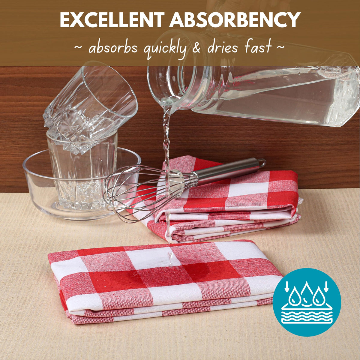 12 Pack Kitchen Towel with Hanging Loop 16x26 inches (12 Count)