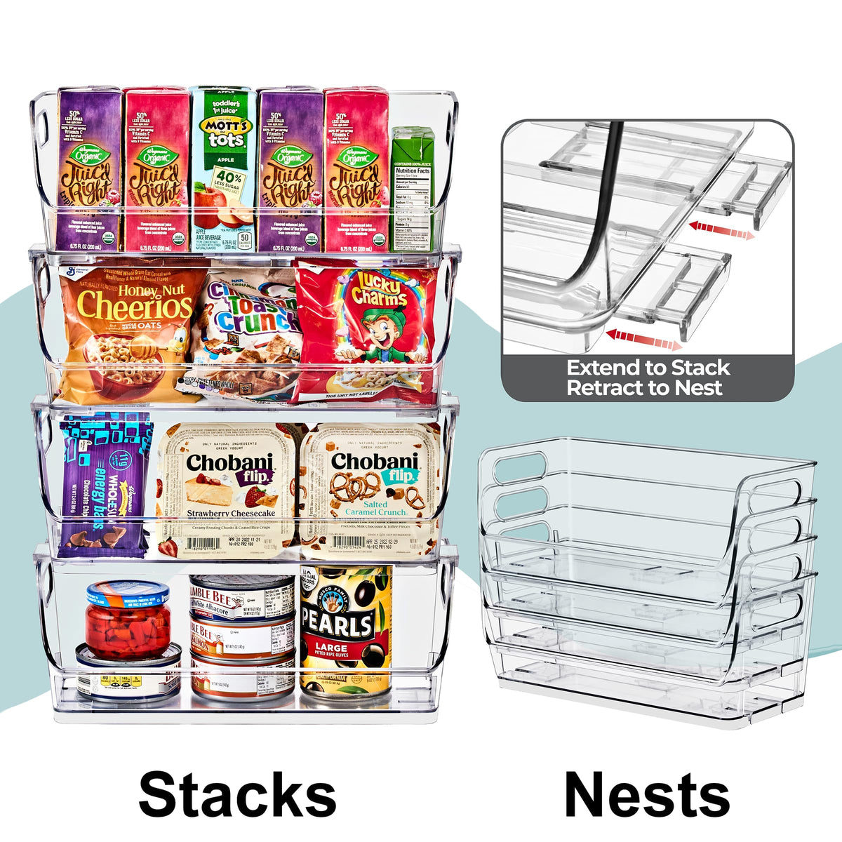 Stackable Storage Bins Open Front (6 Count)
