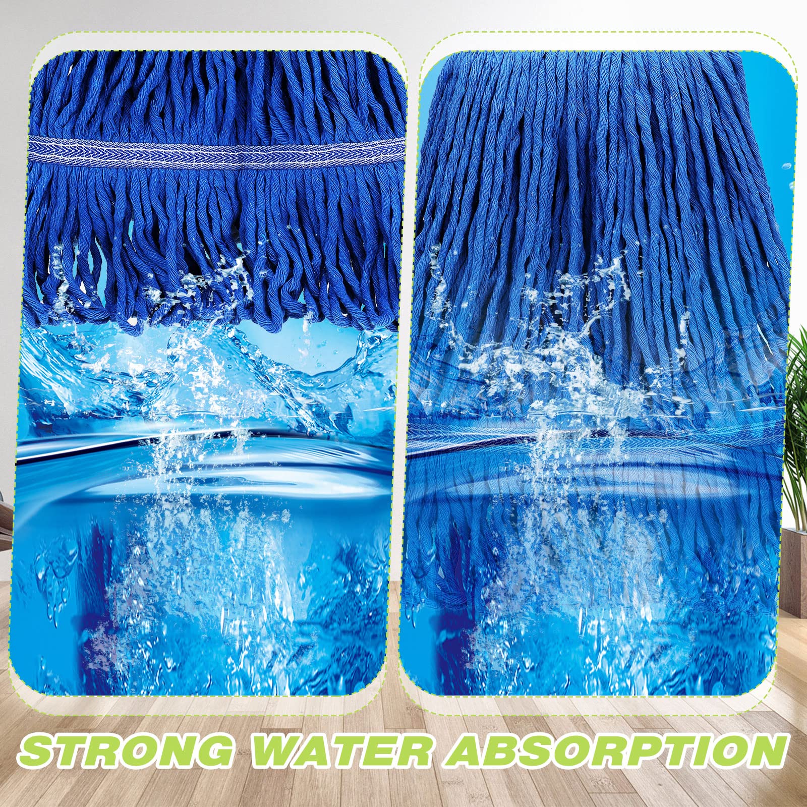 30 Pieces Commercial Mop Head Replacement Floor Cleaning Wet Mop Heads Heavy Duty Large Cotton String Sweeper Refills for Industrial Home Use