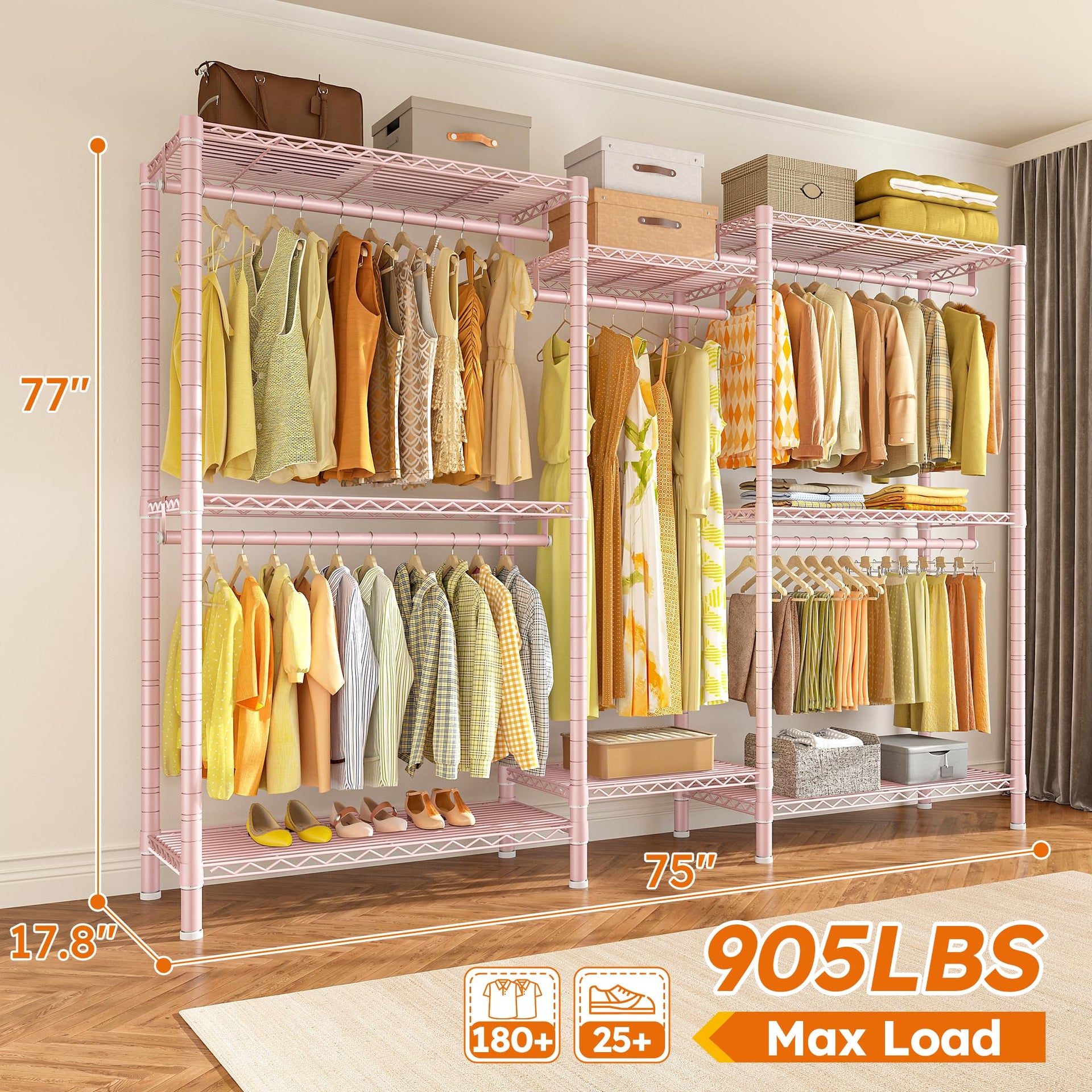 Clothes Rack Clothing Racks for Hanging Clothes Heavy Duty
