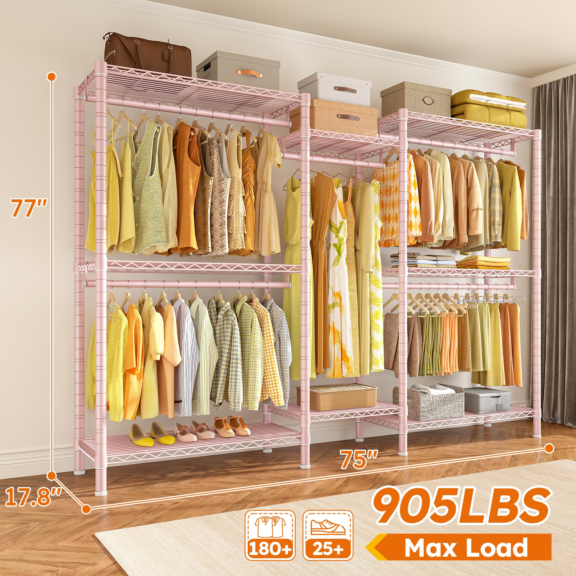 Clothes Rack Clothing Racks for Hanging Clothes Heavy Duty
