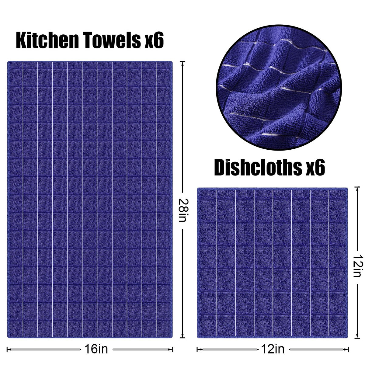 Microfiber Kitchen Towels and Dishcloths Sets (20 Count)