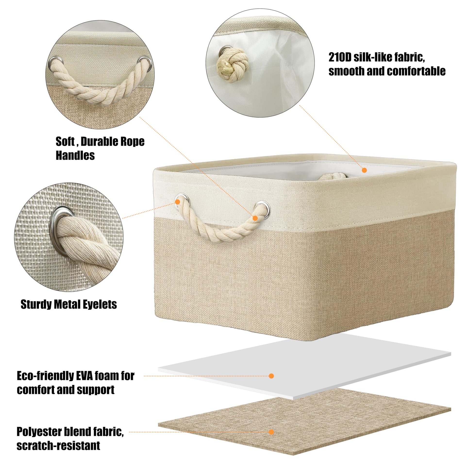 15.7" x 12" Wide & Low Fabric Storage Bin (3 Count)
