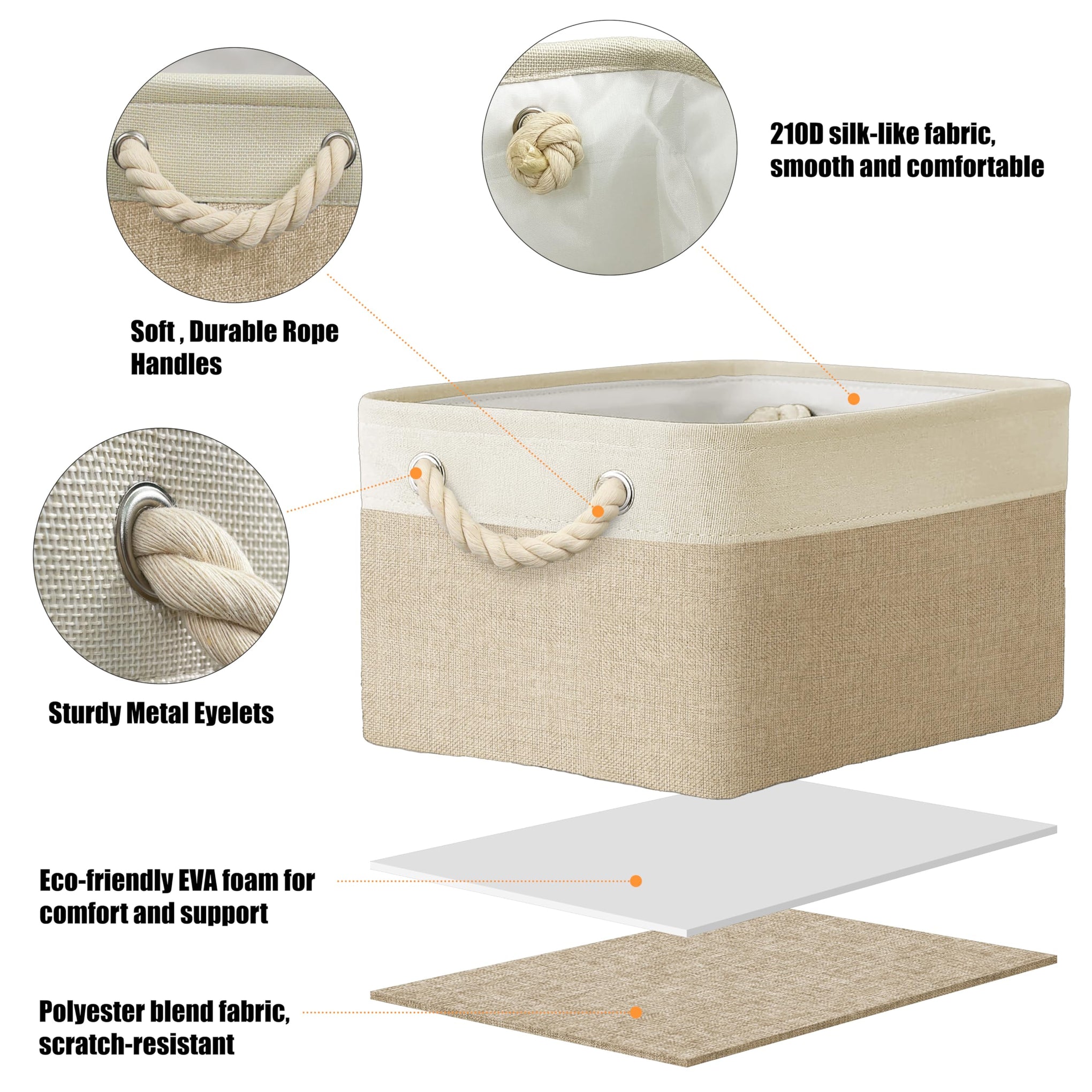 15.7" x 12" Wide & Low Fabric Storage Bin (3 Count)