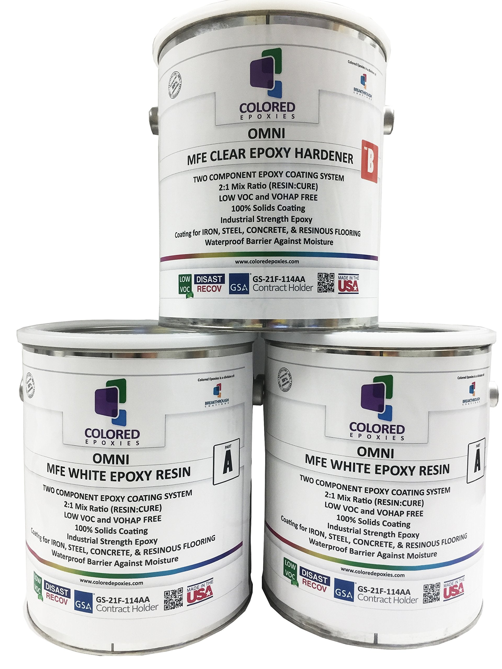 10025 White Epoxy Resin Coating Made with Beautiful and Vibrant Pigments (384 Fl Oz)