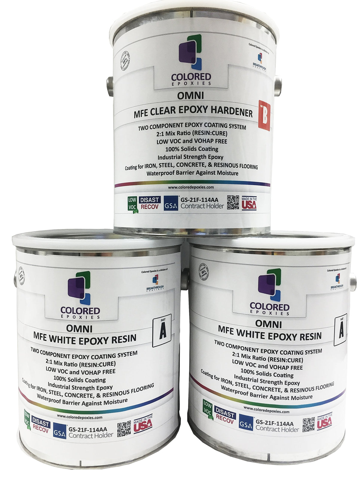 10025 White Epoxy Resin Coating Made with Beautiful and Vibrant Pigments (384 Fl Oz)