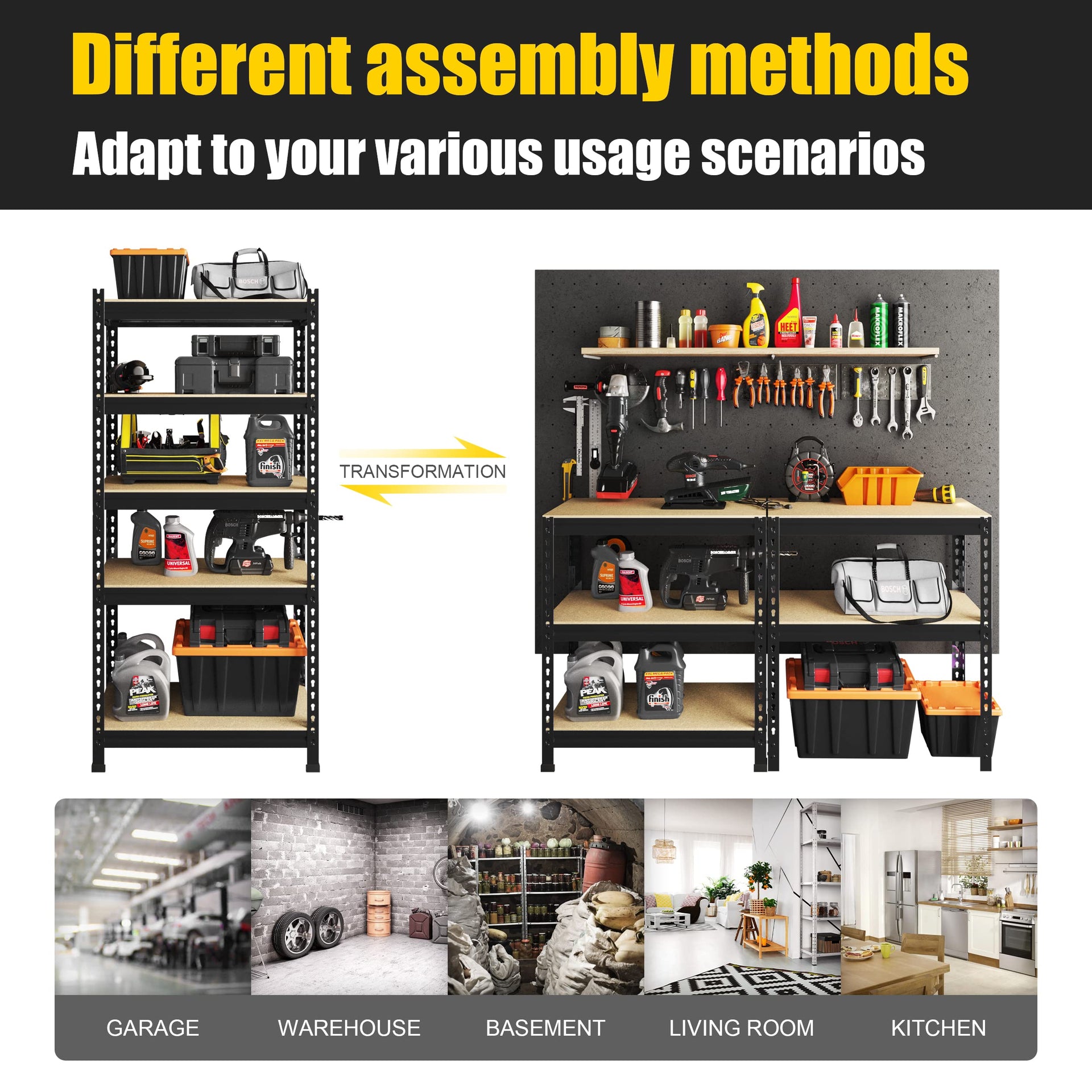 5 Tier Garage Storage Shelves (3 Count)
