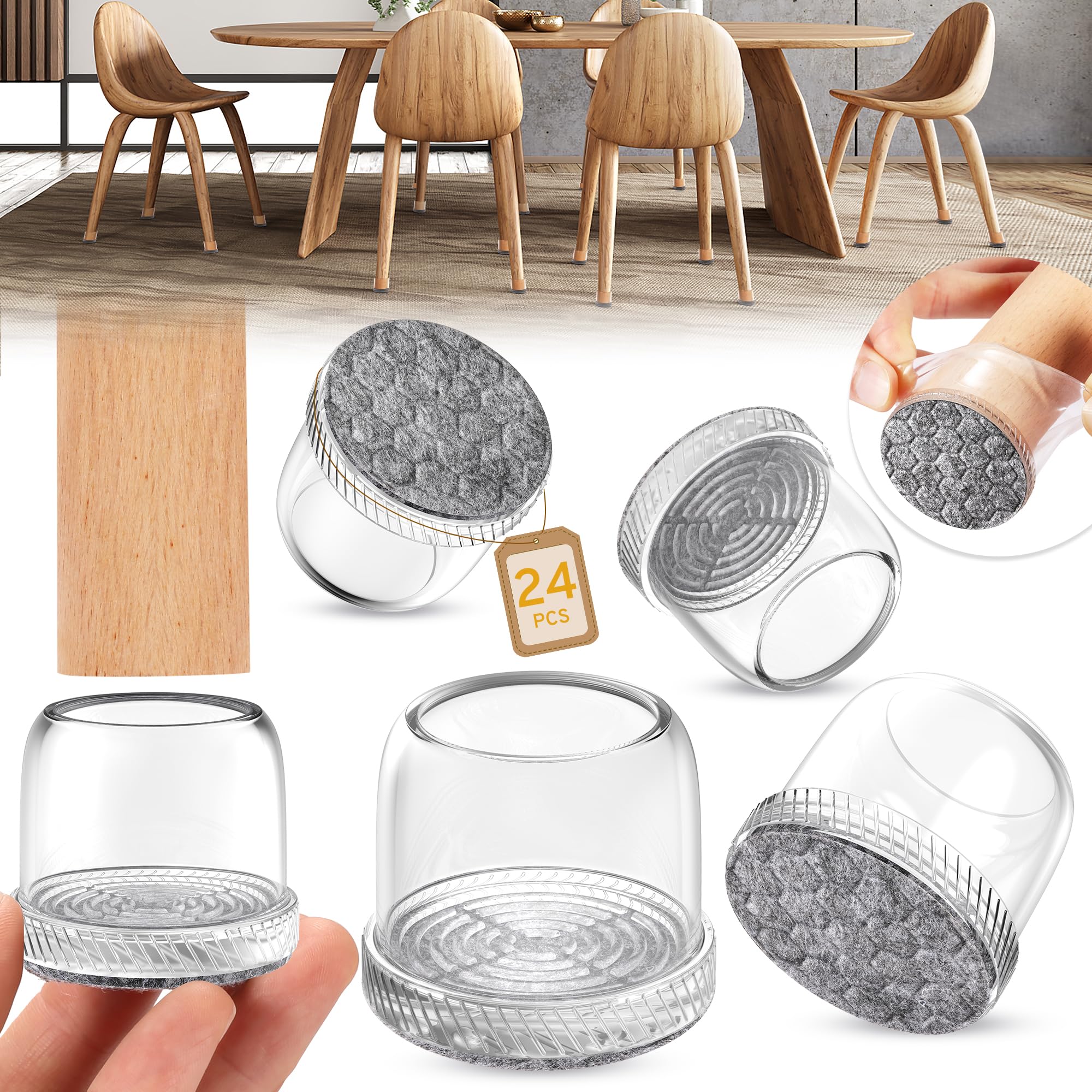 24PCS Round Chair Leg Floor Protectors (24 Count)