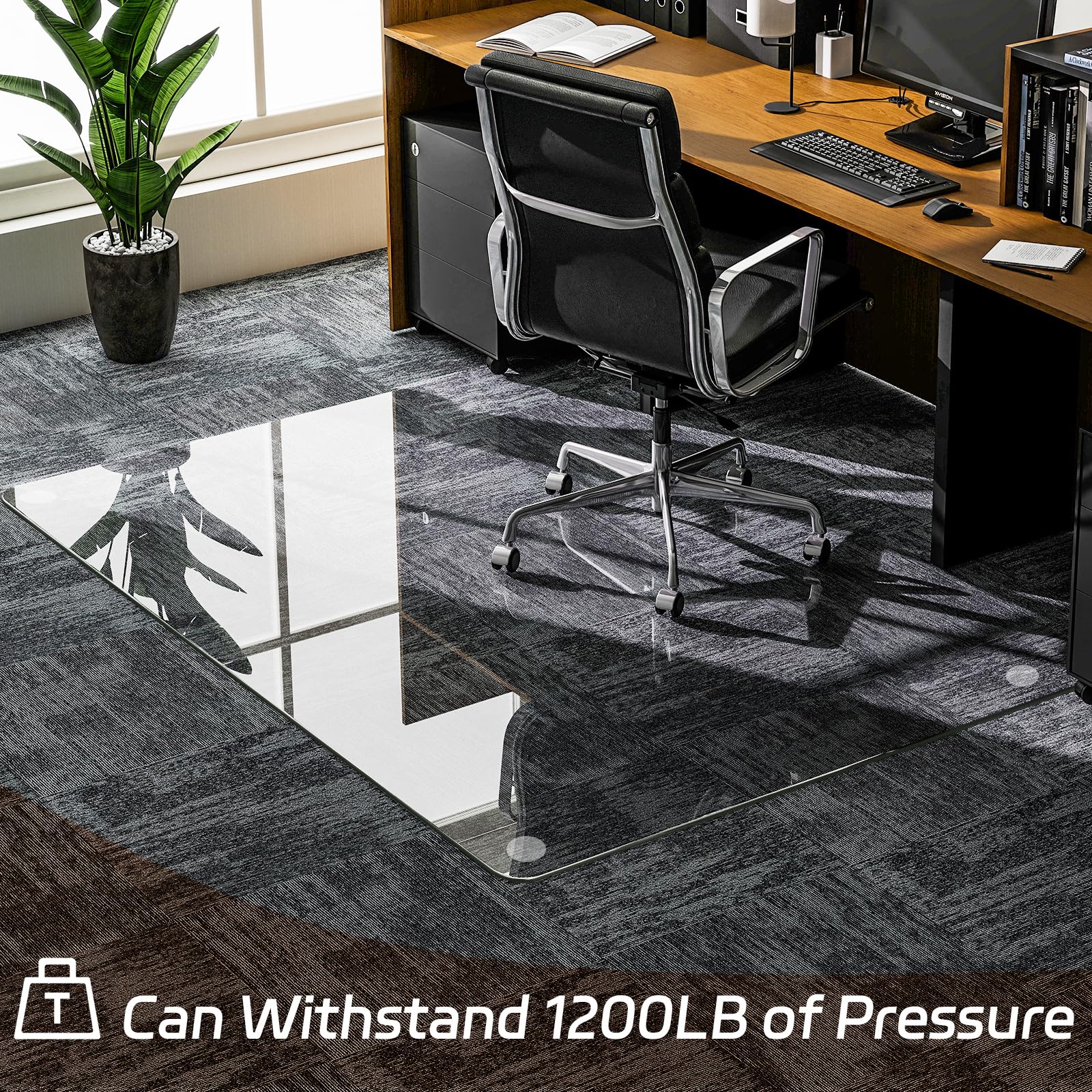 36"x55" Tempered Glass Office Chair Mat