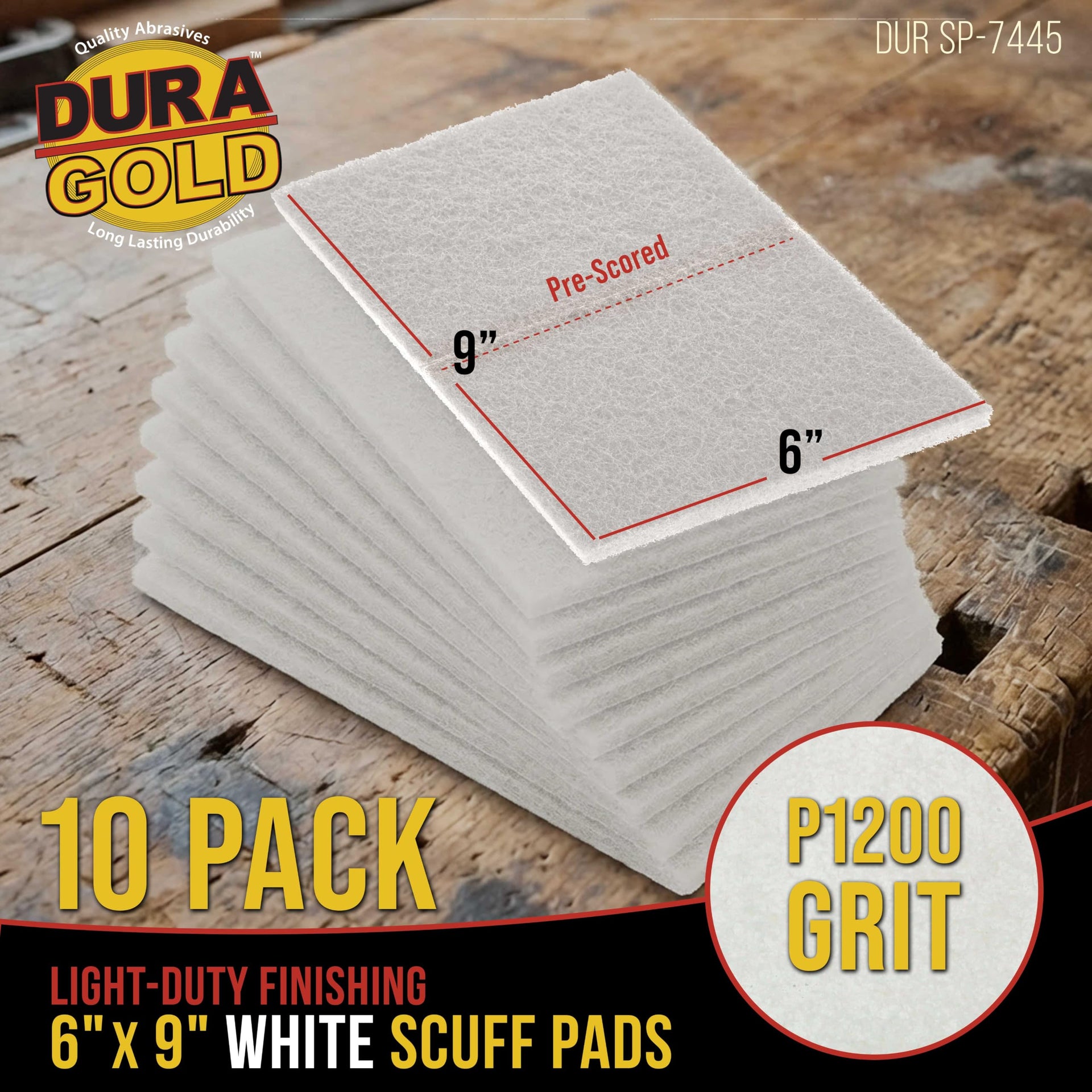 Premium 6" x 9" White Light Duty Scuff Pads (10 Count)