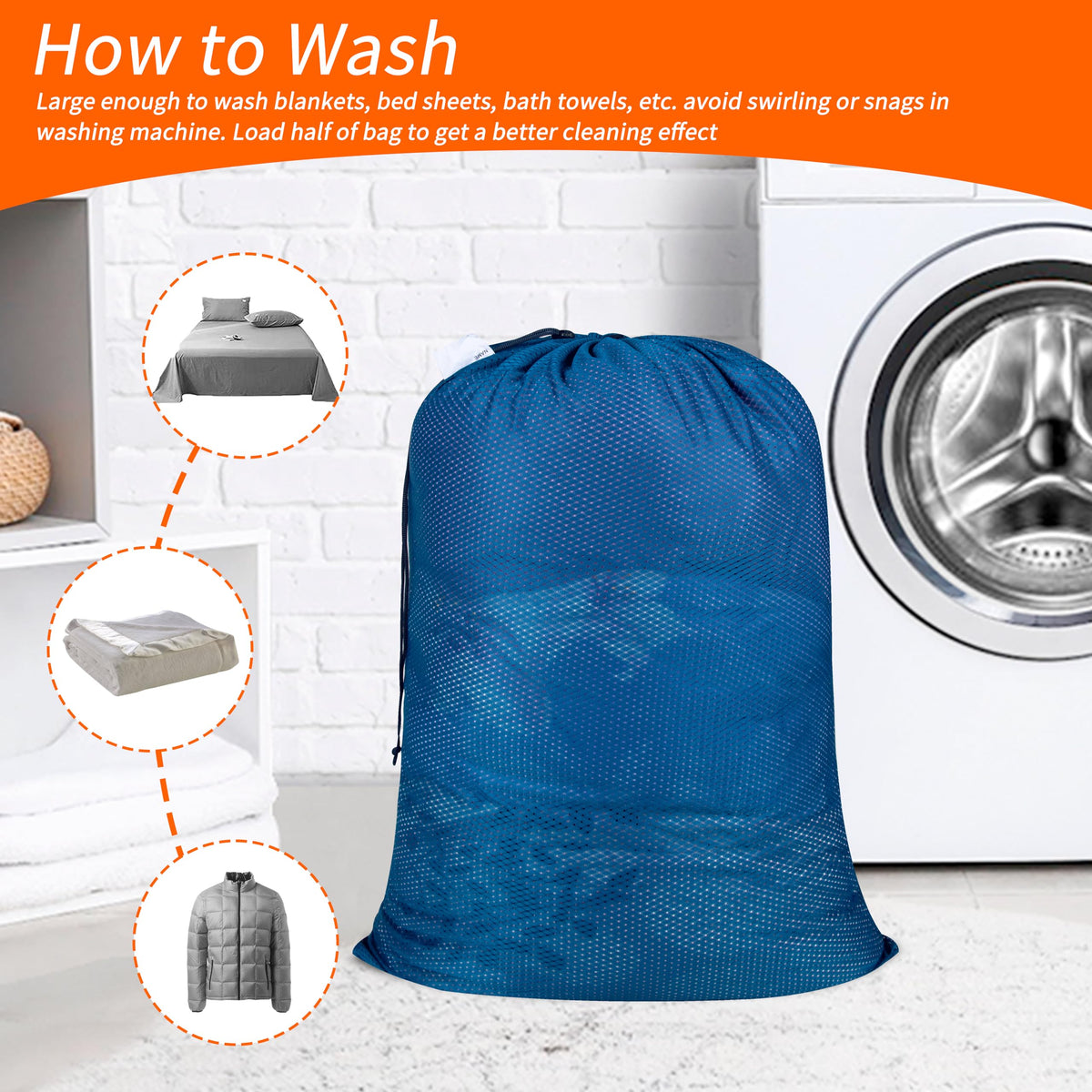 2 Pack Heavy Duty Diamond Mesh Laundry Bag (2 Count)
