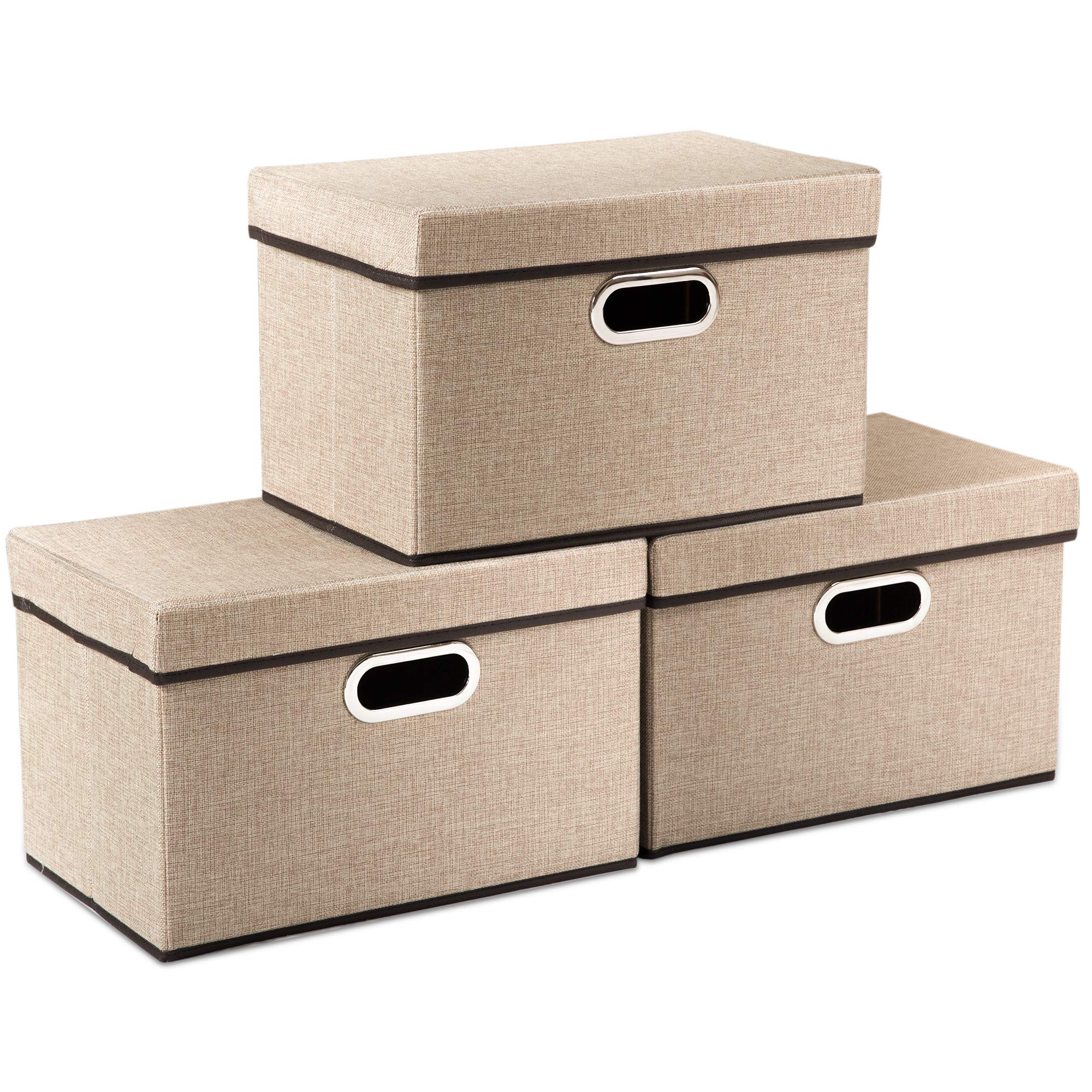 Collapsible Storage Cubes with Lids [3 (3 Count)