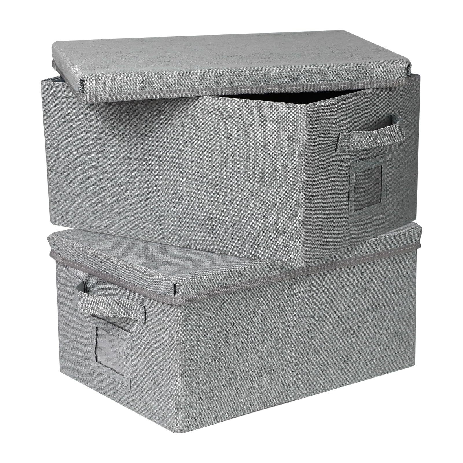 Storage Bins With Lids Closet Organizer Cabinet Box For Clothes (2 Count)