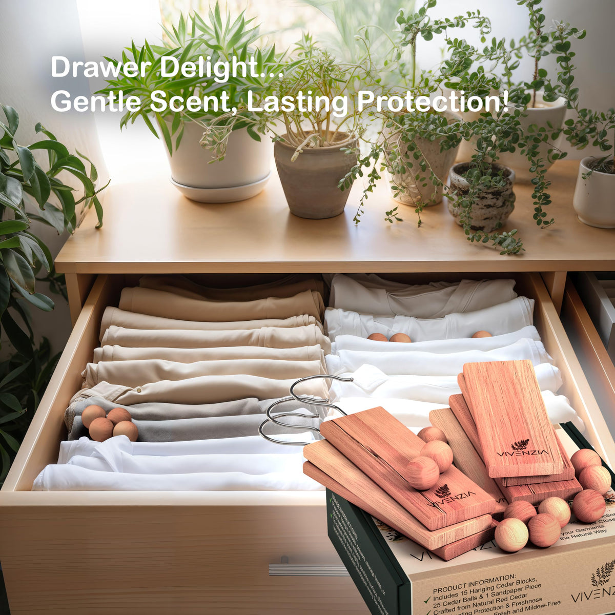 Cedar Blocks for Clothes Storage 40pcs