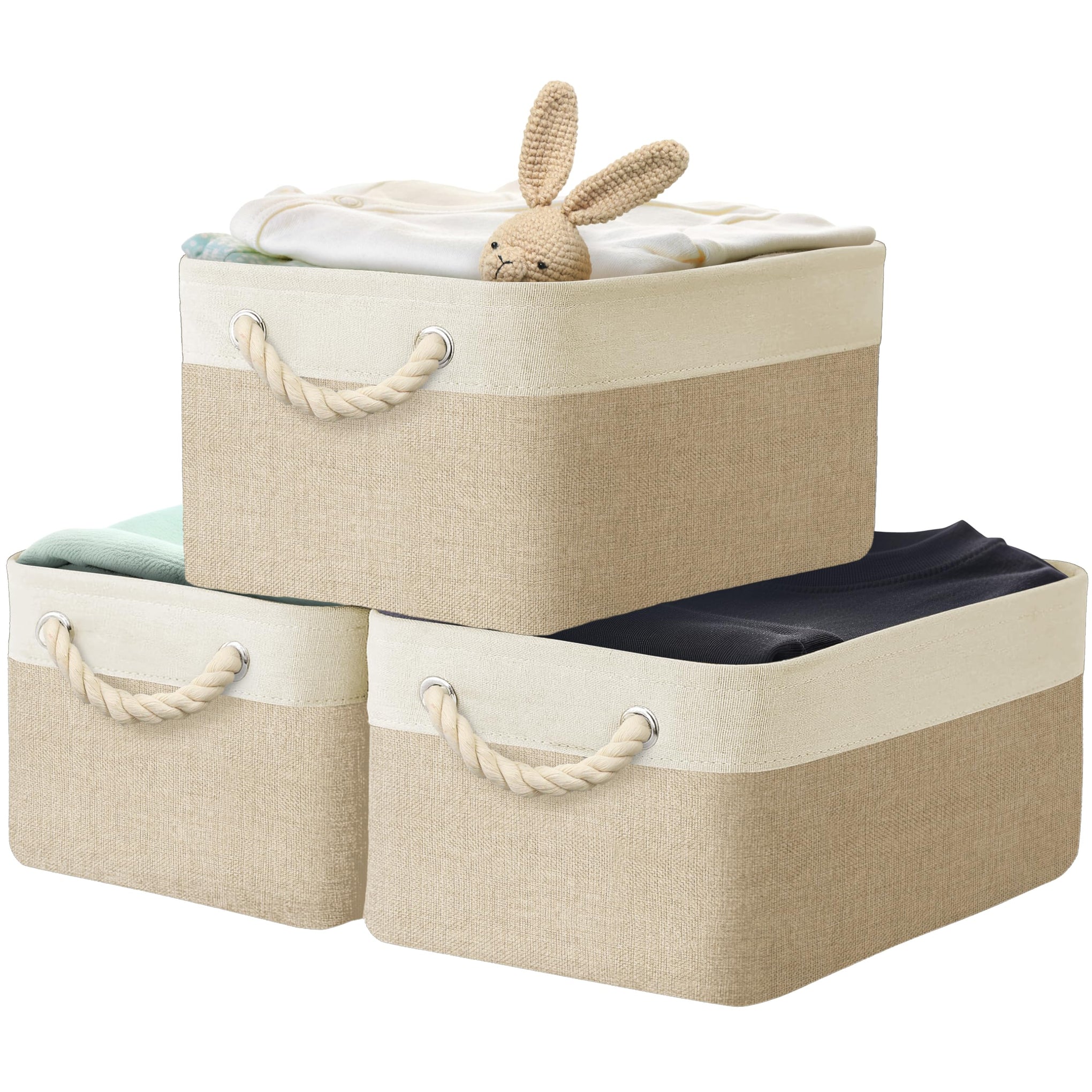 15.7" x 12" Wide & Low Fabric Storage Bin (3 Count)