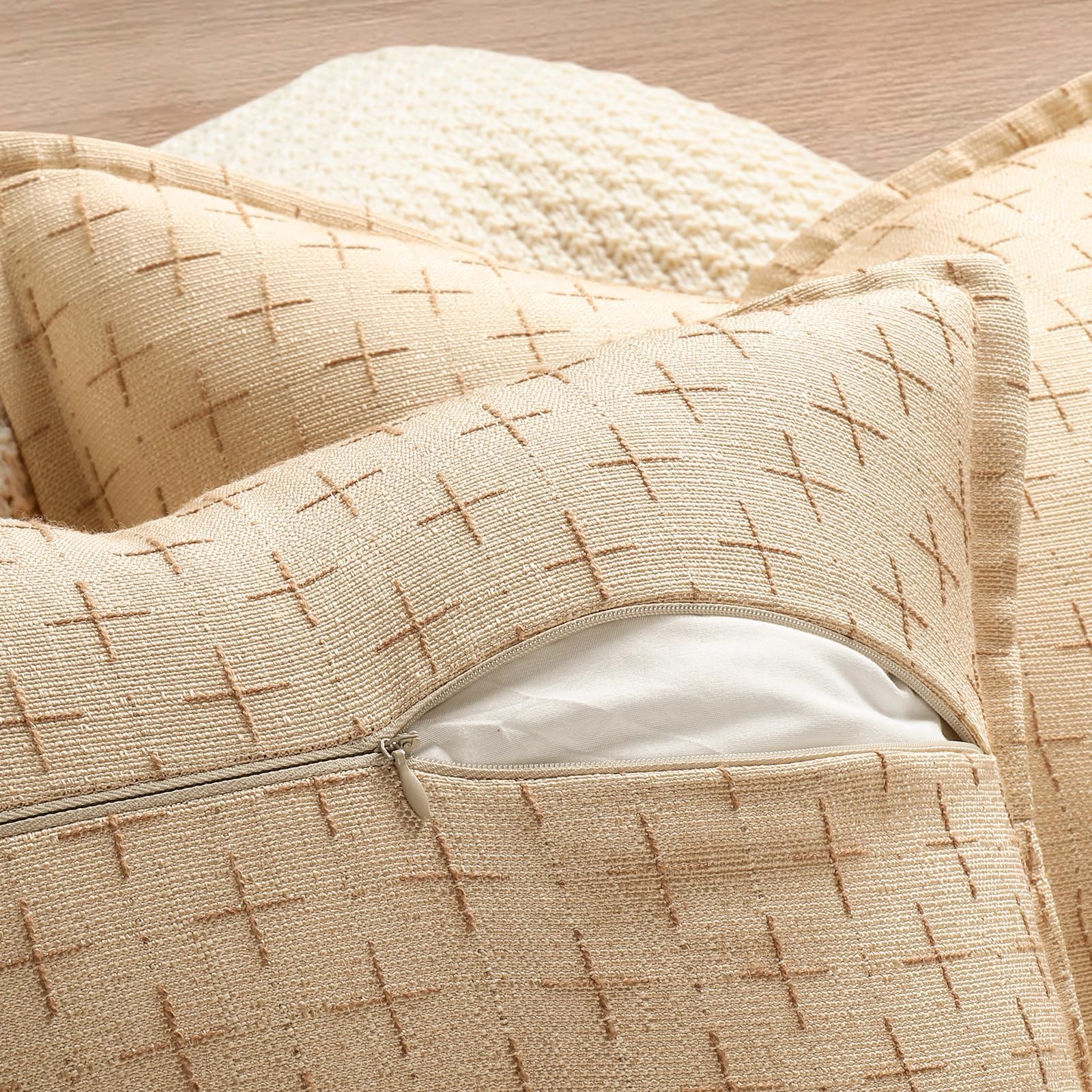 12x20 Pillow Covers Set of 2 Soft Polyester Textured Pillow Covers with Stylish Flange Edge Cozy Farmhouse Throw Pillows for Couch Bed Sofa Living Room (2 Count)