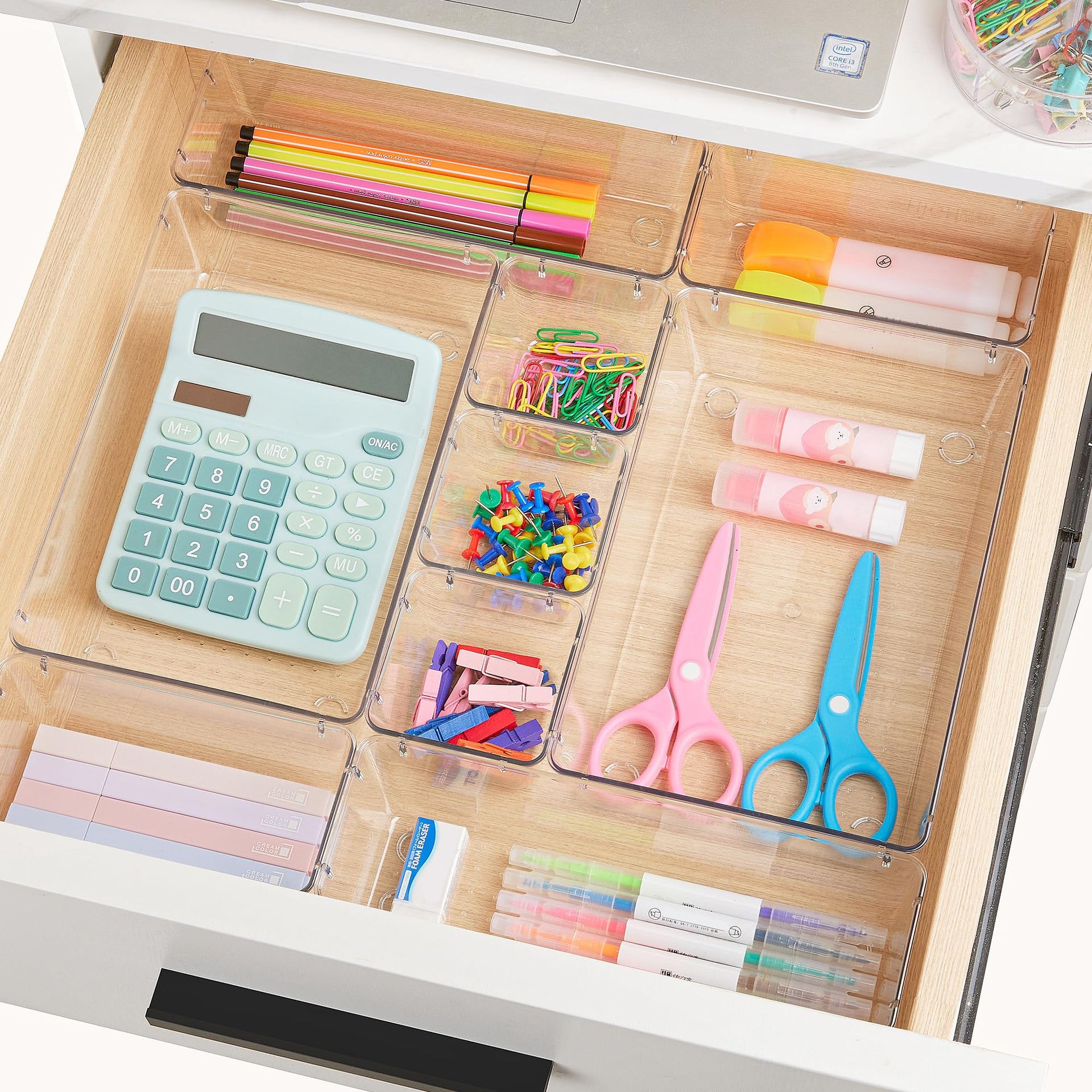 72 PCS Clear Plastic Drawer Organizers Set (72 Count)