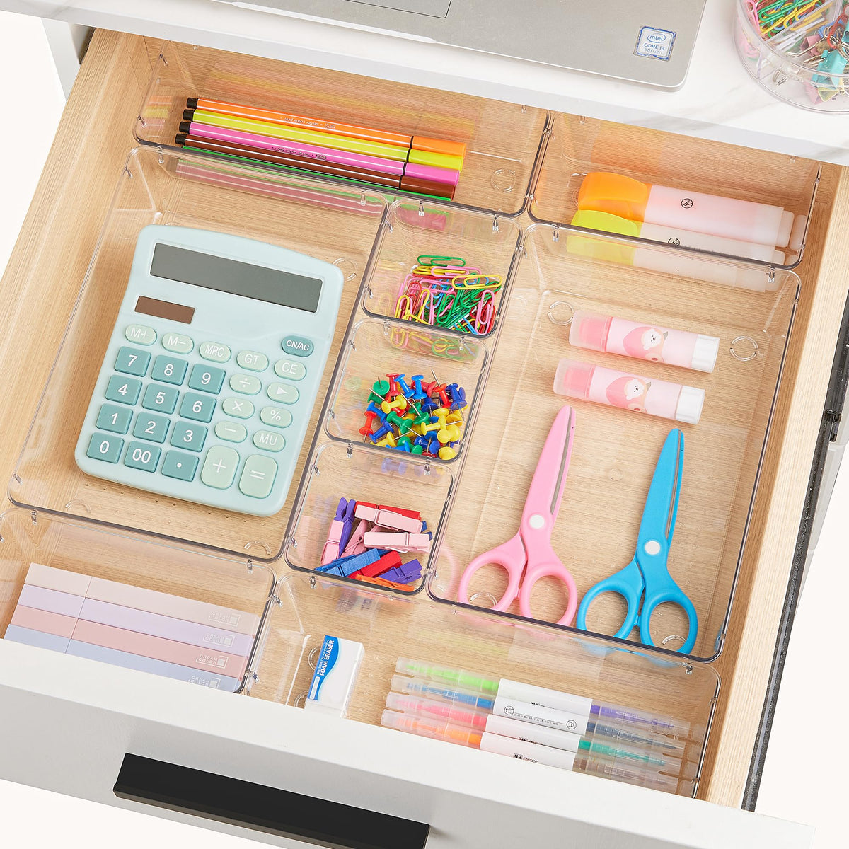 72 PCS Clear Plastic Drawer Organizers Set (72 Count)