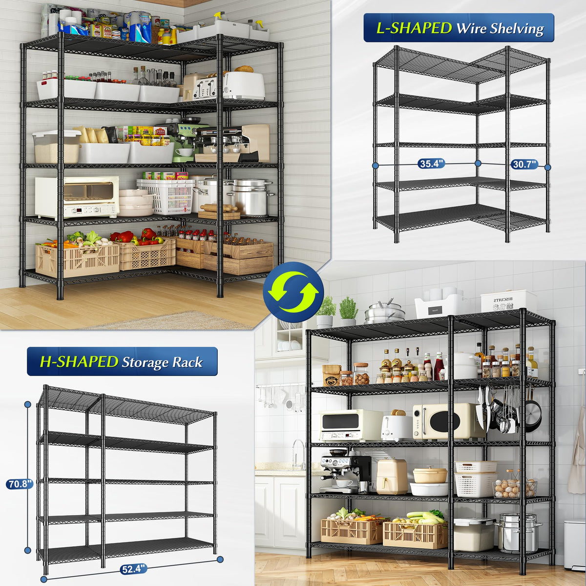 52.36" W Storage Shelves (5 Count)