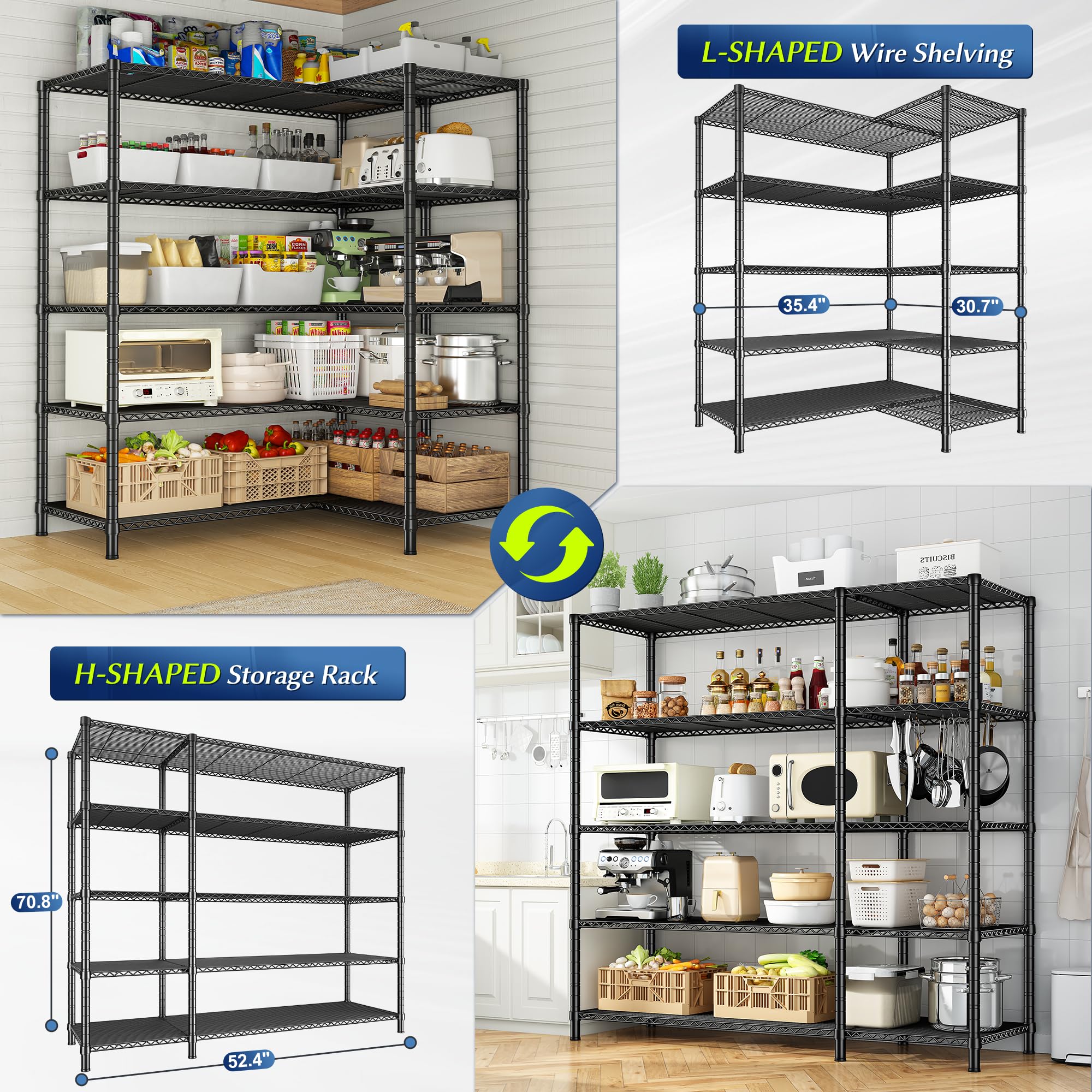 52.36" W Storage Shelves (5 Count)