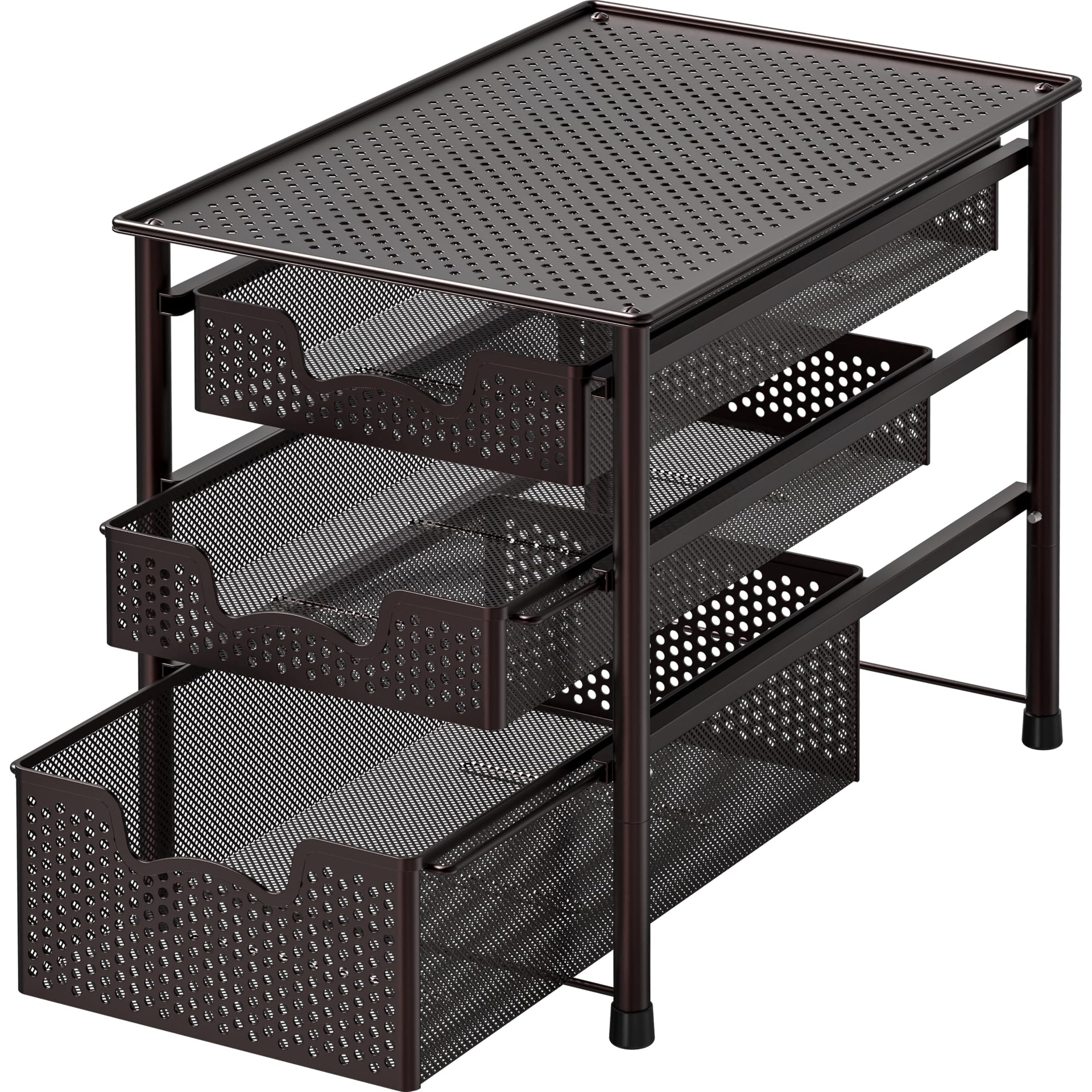 Stackable 3 Tier Sliding Basket Organizer Drawer (3 Count)