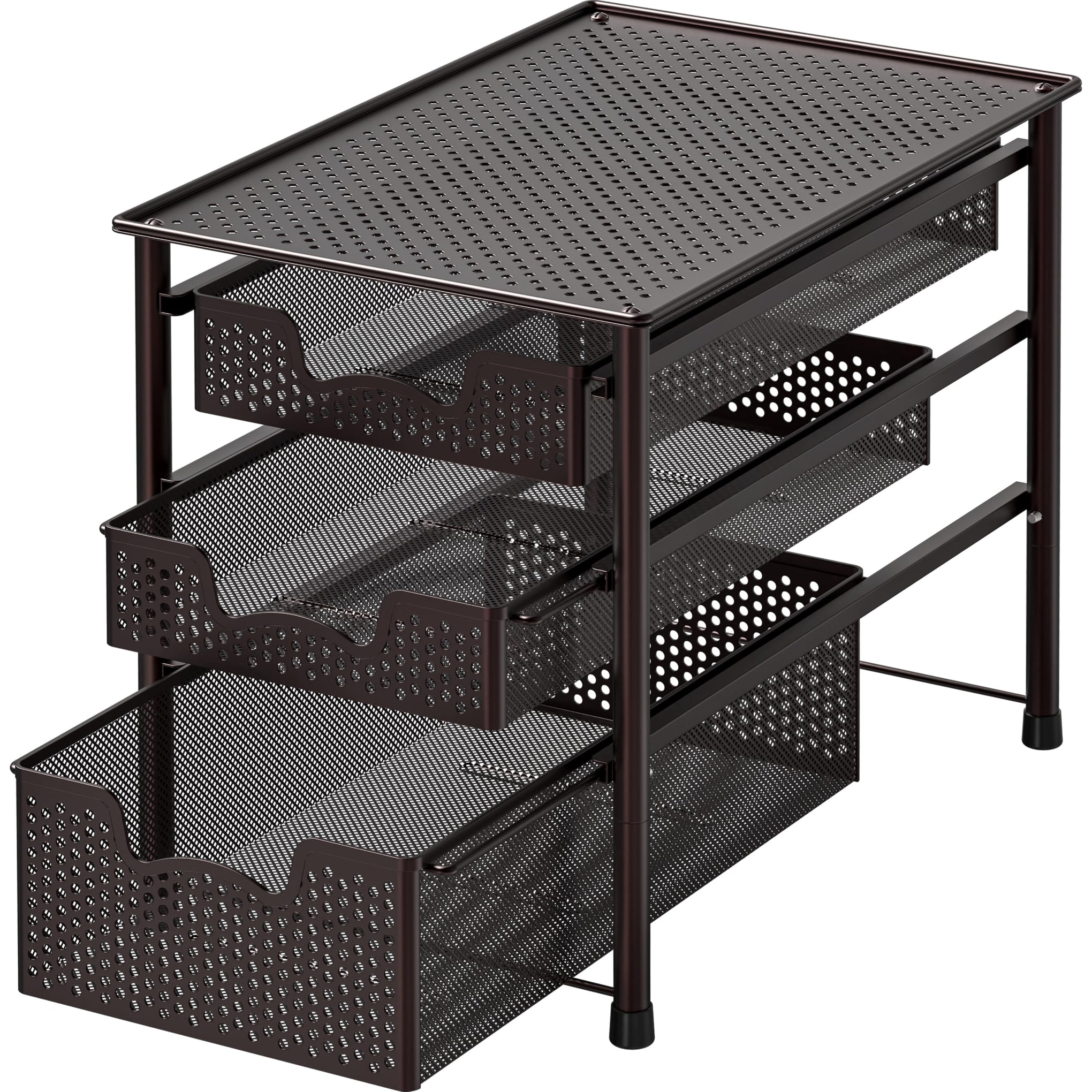 Stackable 3 Tier Sliding Basket Organizer Drawer (3 Count)