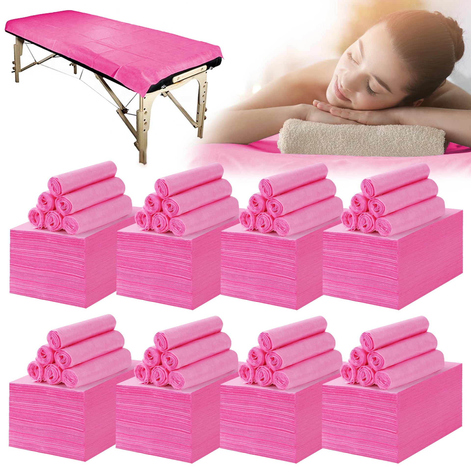 800 Pcs Disposable Bed Sheets 31" x 71" Massage Table Sheets Non Woven Fabric SPA Bed Cover Breathable for Massage Beauty Tattoos (800 Count)