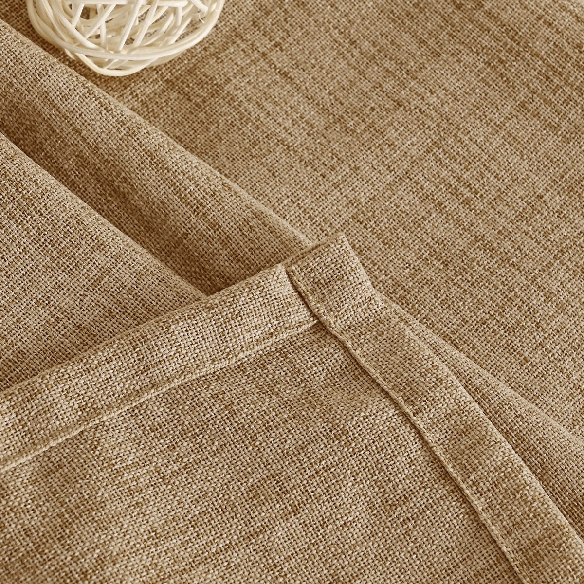 Toffee Linen Curtains 84 Inch Length for Living Room (2 Count)
