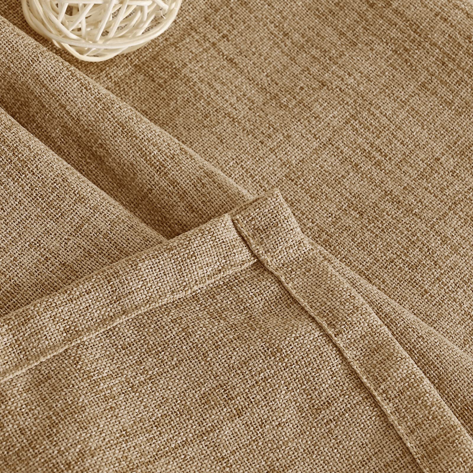 Toffee Linen Semi Sheer Curtains 95 Inch Length 2 Panels for Living Room (2 Count)