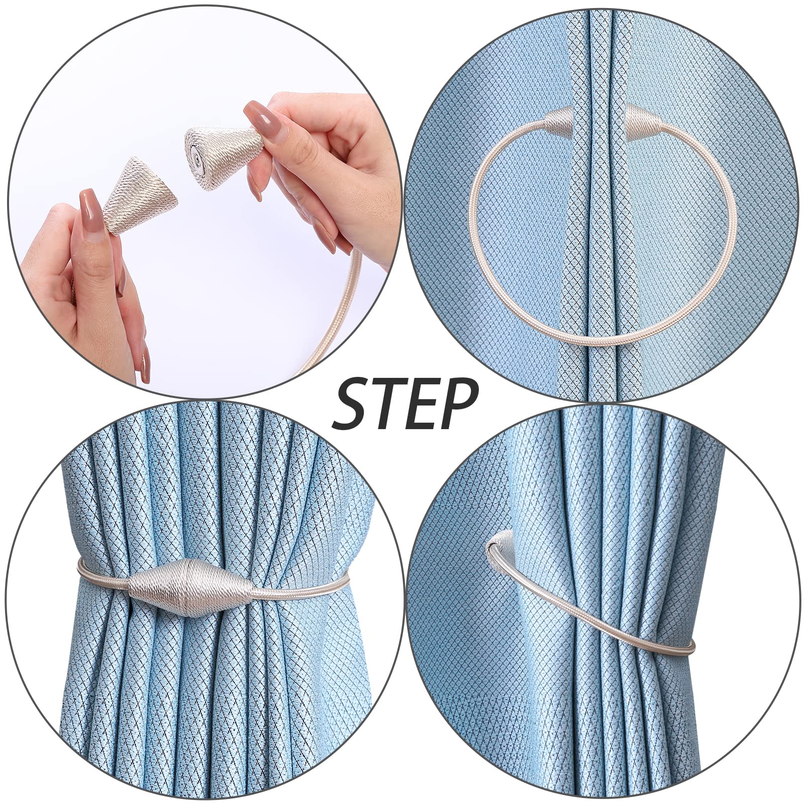 2 PCS Magnetic Curtain Tiebacks (2 Count)