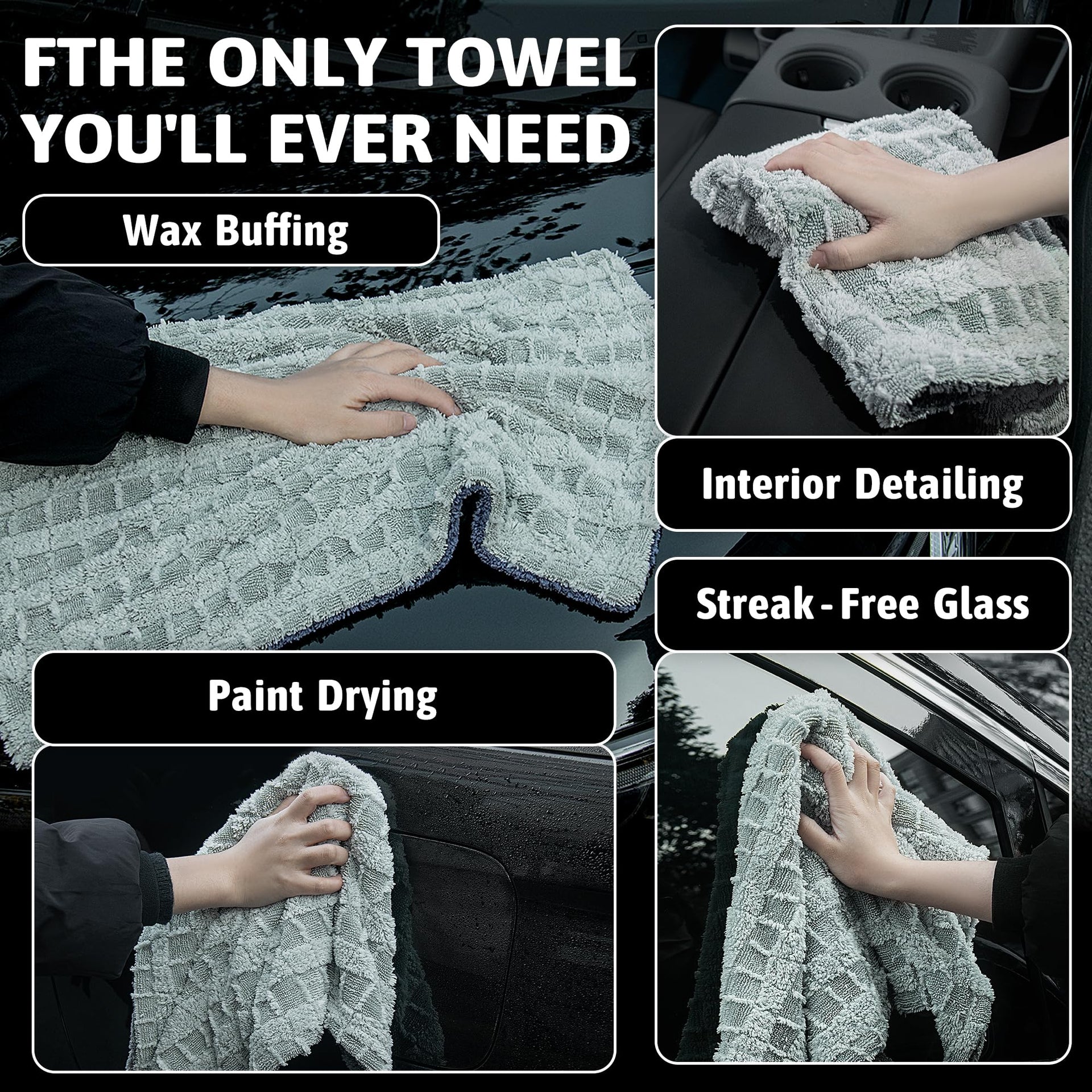1000GSM Car Drying Towel 18"x24"