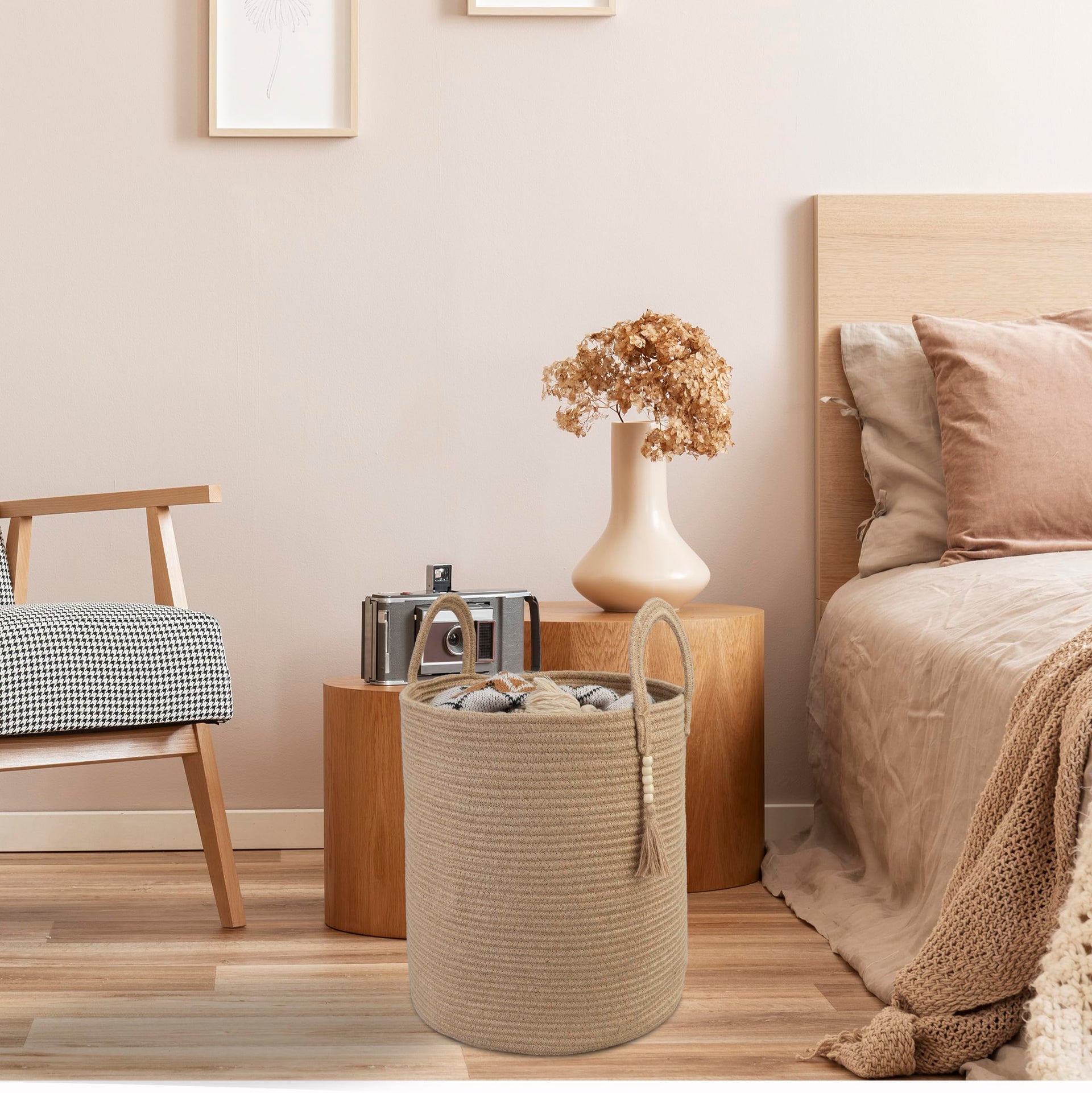 Rope Laundry Basket Laundry Hamper for Clothes Jute