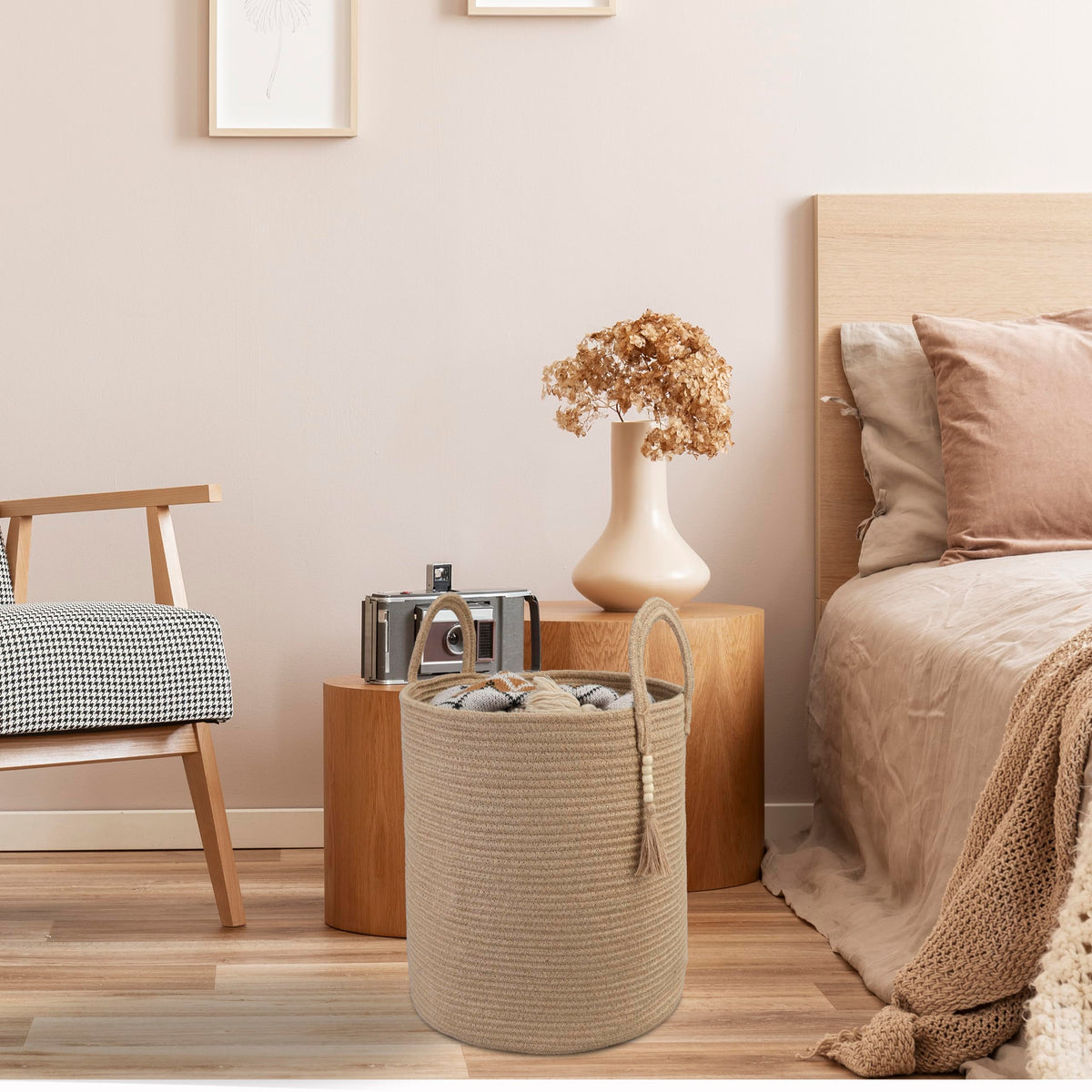 Rope Laundry Basket Laundry Hamper for Clothes Jute