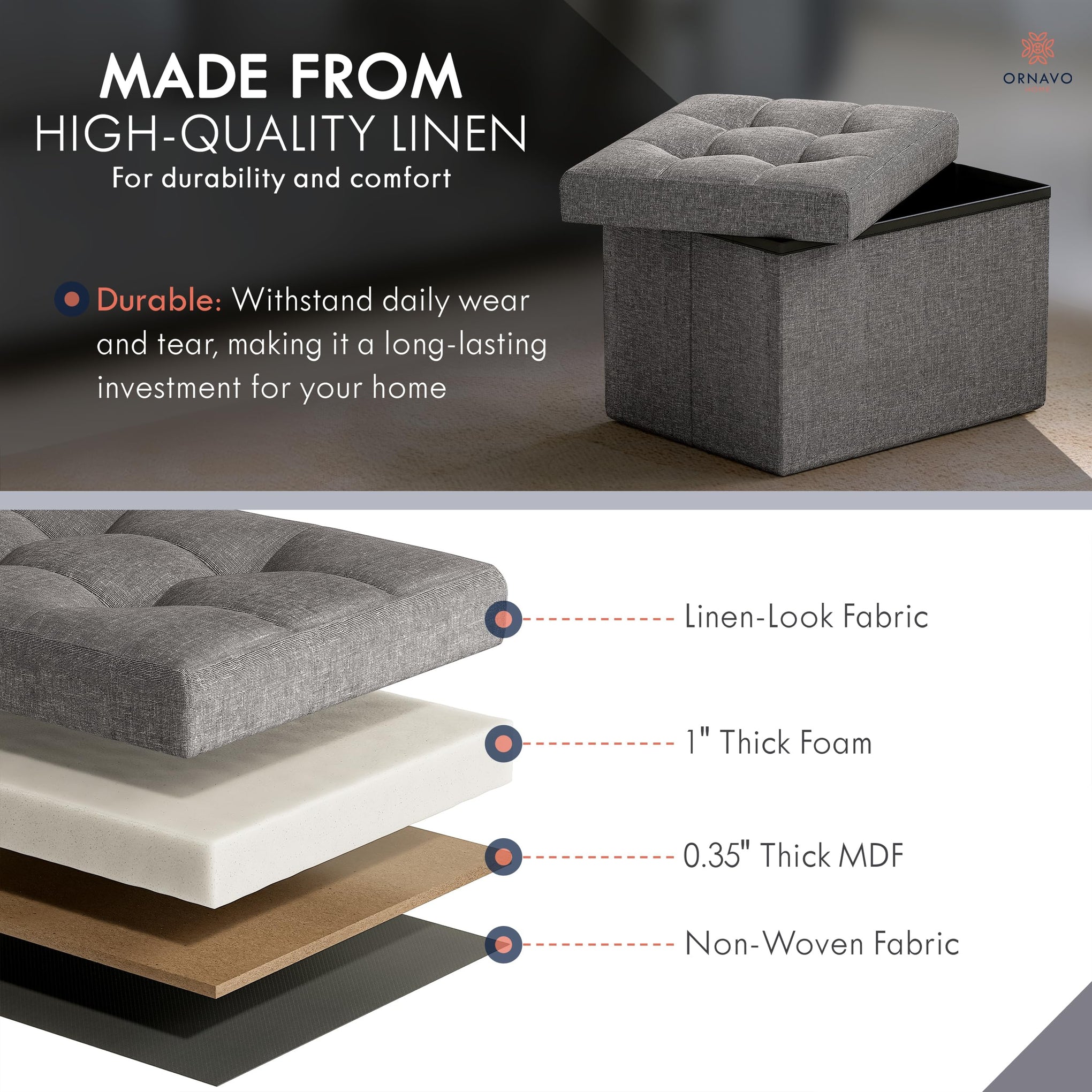 Small Rectangle Ottoman Set of 2 (2 Count)