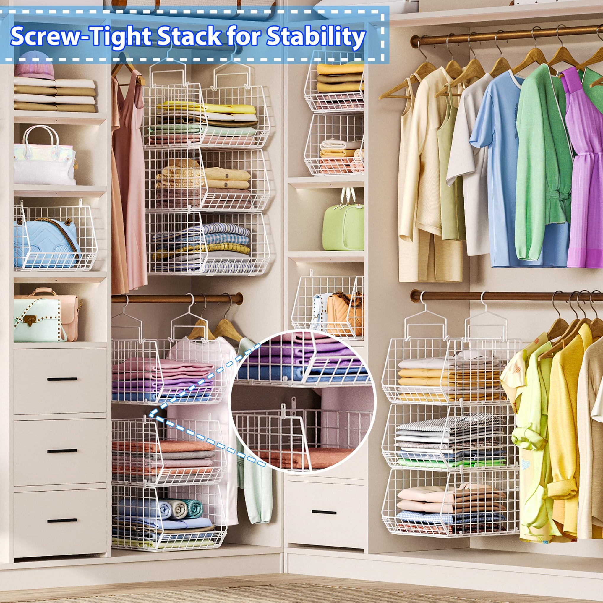 6 Tier Extended Depth Hanging Closet Organizer