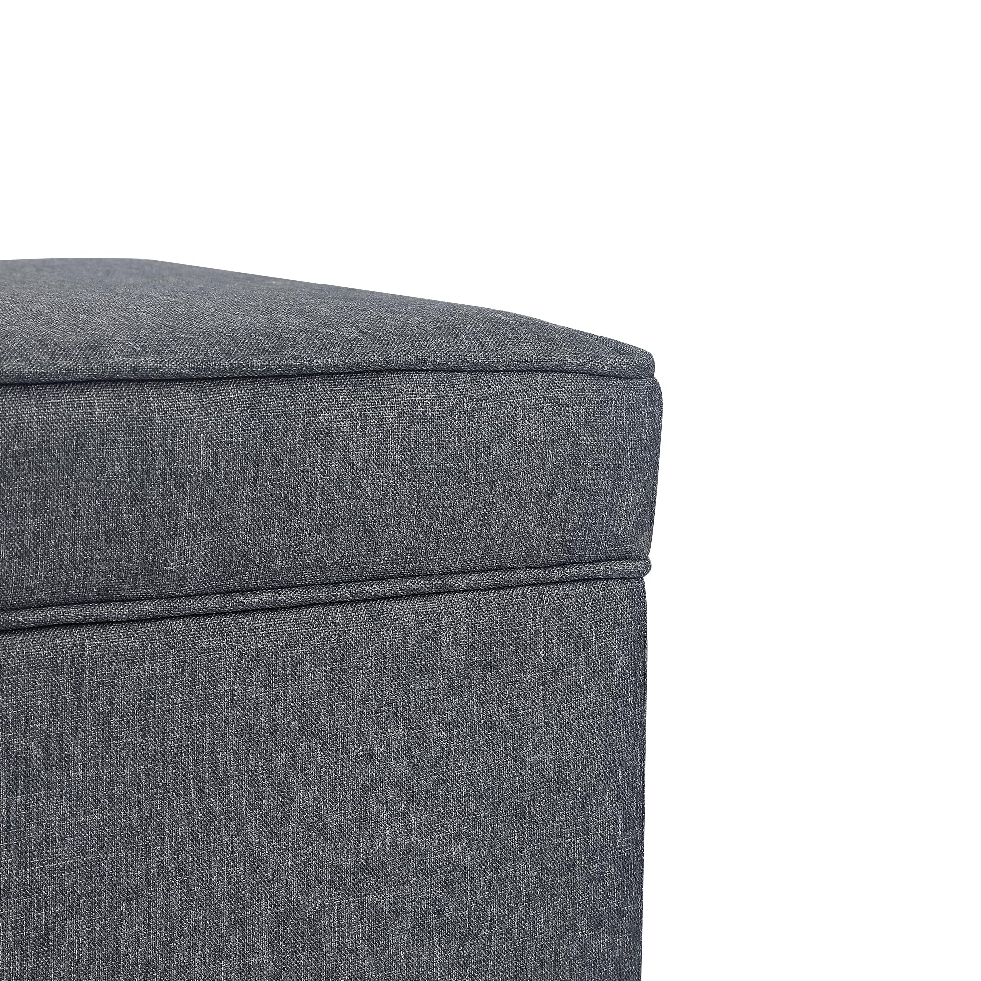 17.5" Square Fabric Ottoman with Storage