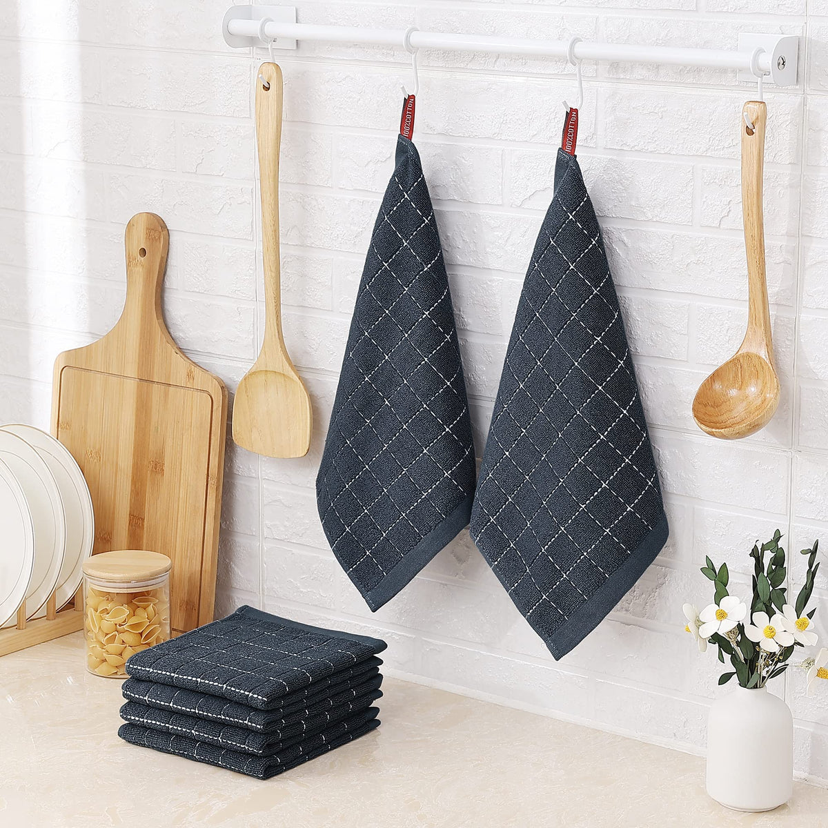 100% Cotton Terry Kitchen Dish Cloths (8 Count)