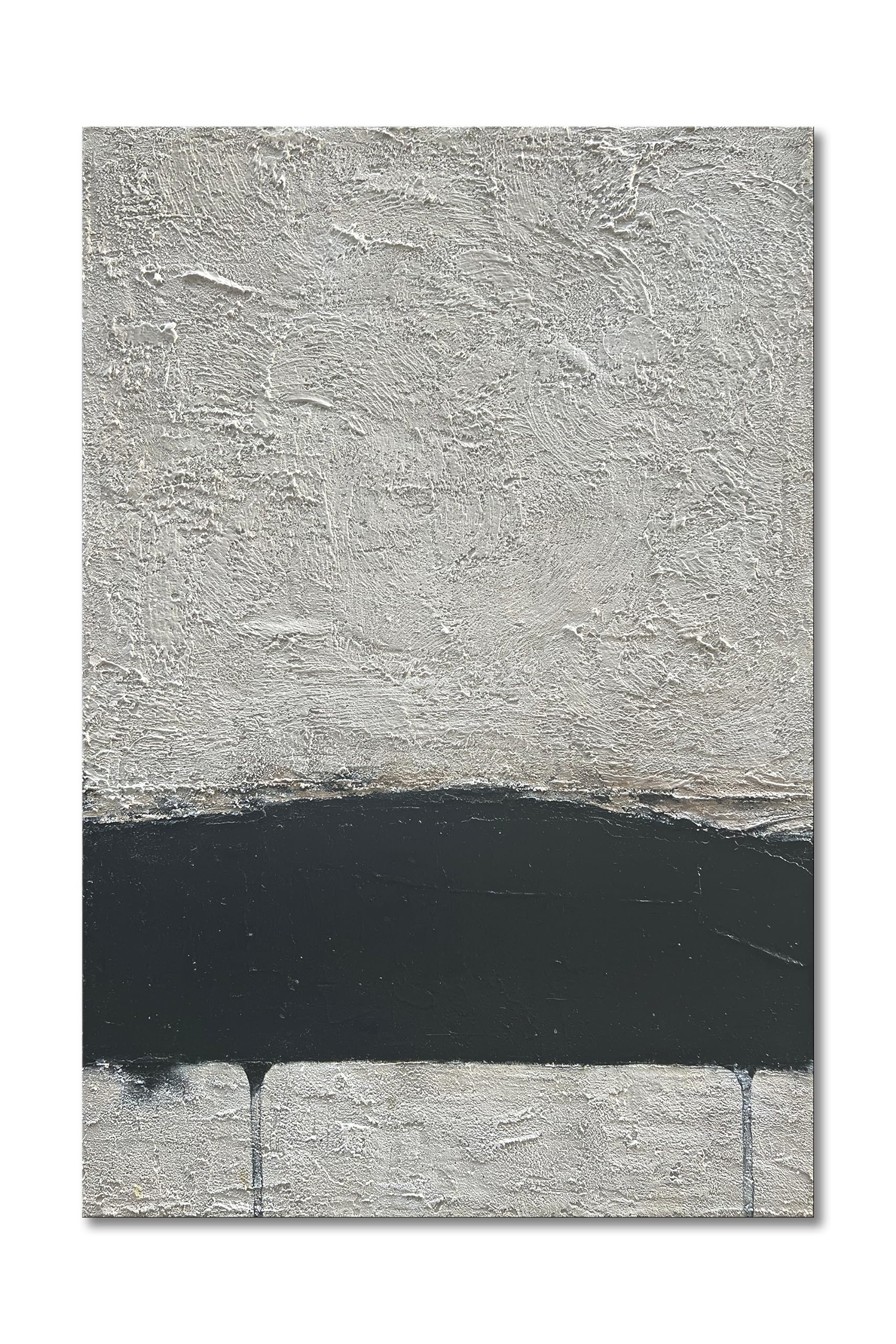 Hand Painted Minimalism Black and Gray Art Oil Painting Canvas Abstract Oil Painting Wall Art 36x24 Inch Home Wall Decoration