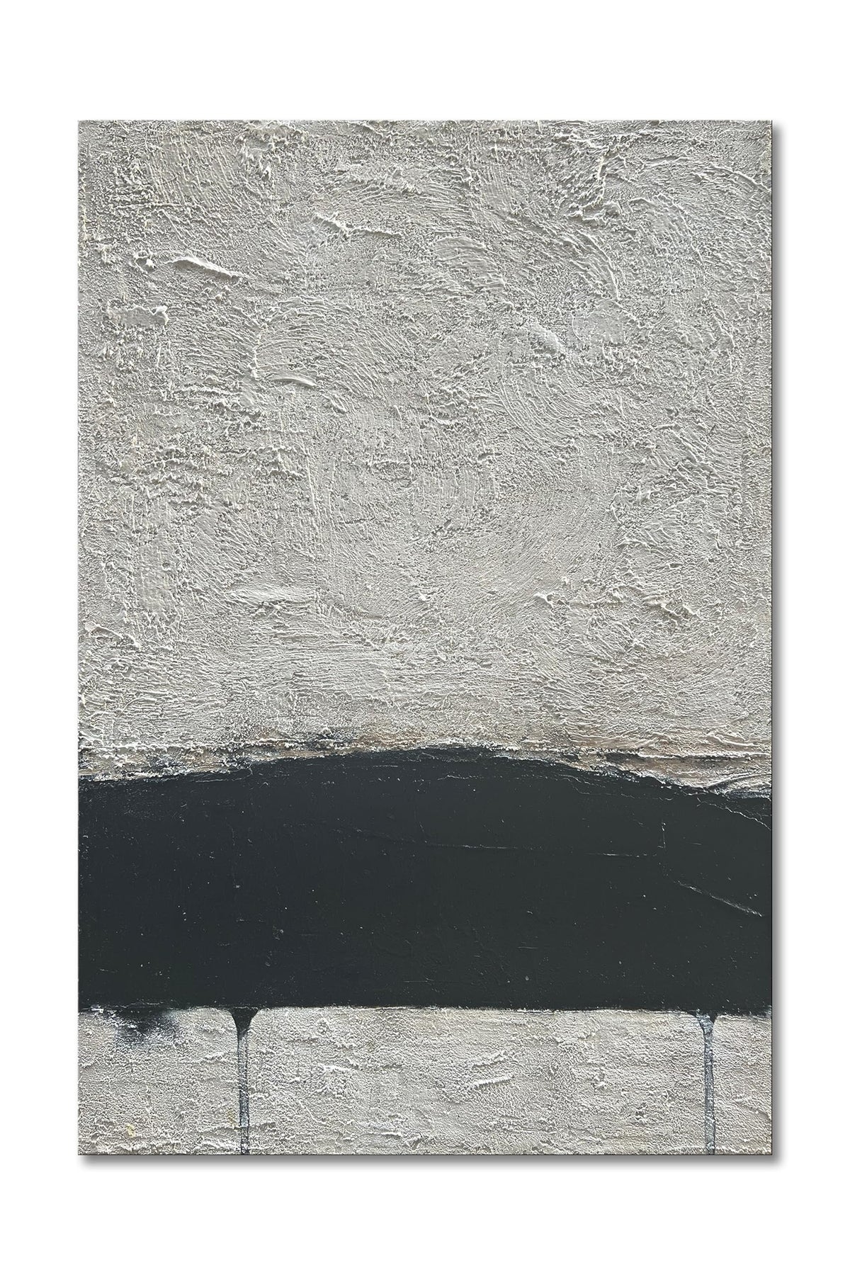 Hand Painted Minimalism Black and Gray Art Oil Painting Canvas Abstract Oil Painting Wall Art 36x24 Inch Home Wall Decoration