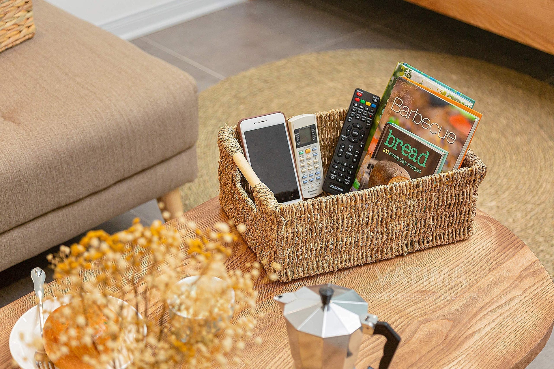 Seagrass Baskets with Wooden Handles (3 Count)