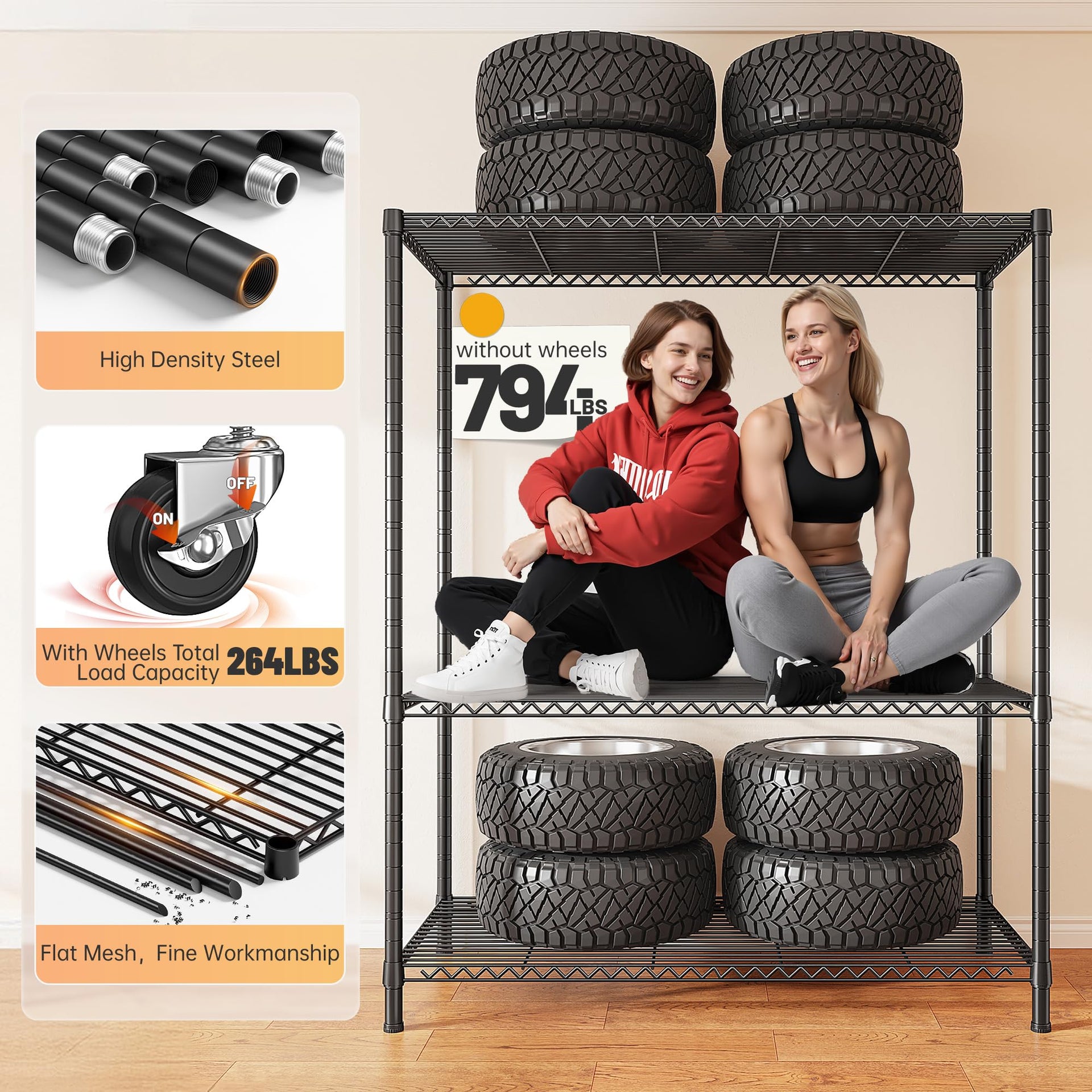 4 Tier Shelving Unit with Cover