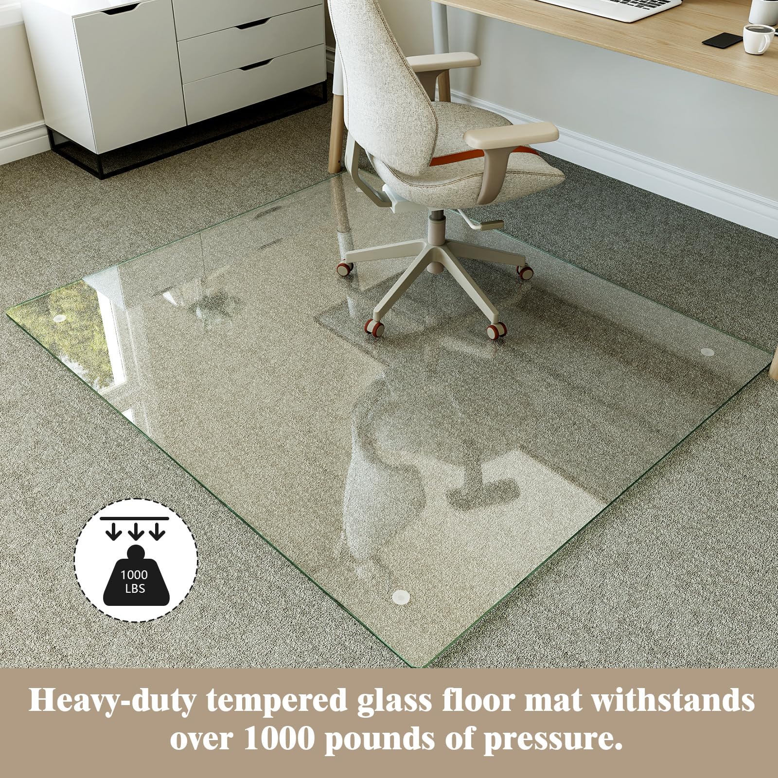 46" x 55" Office Chair Mat for Hardwood Floors & Carpets