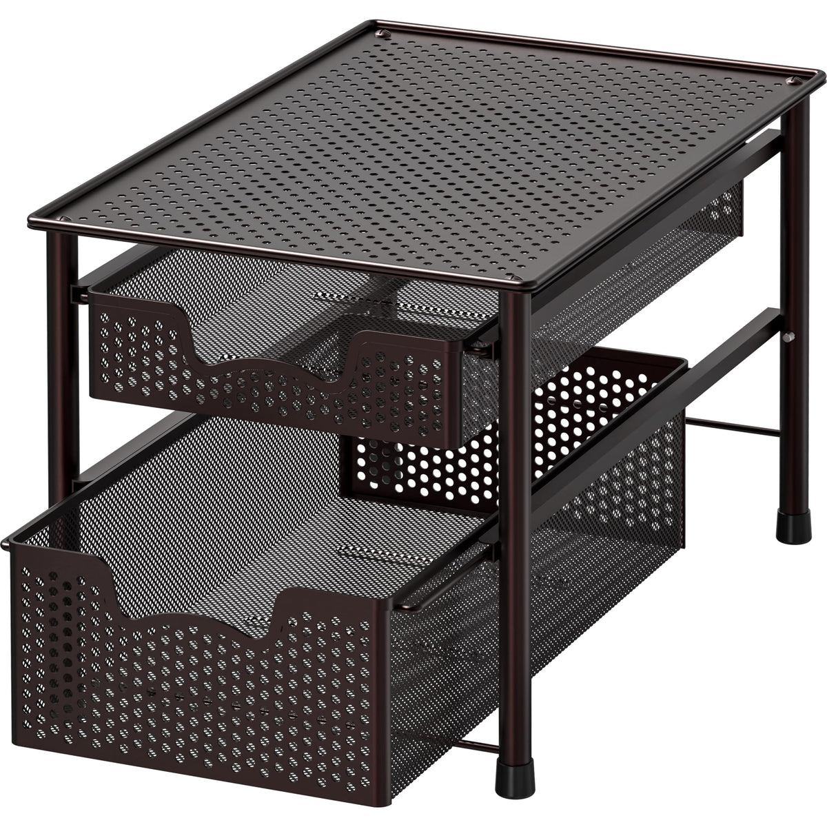 Stackable 2 Tier Sliding Basket Organizer Drawer