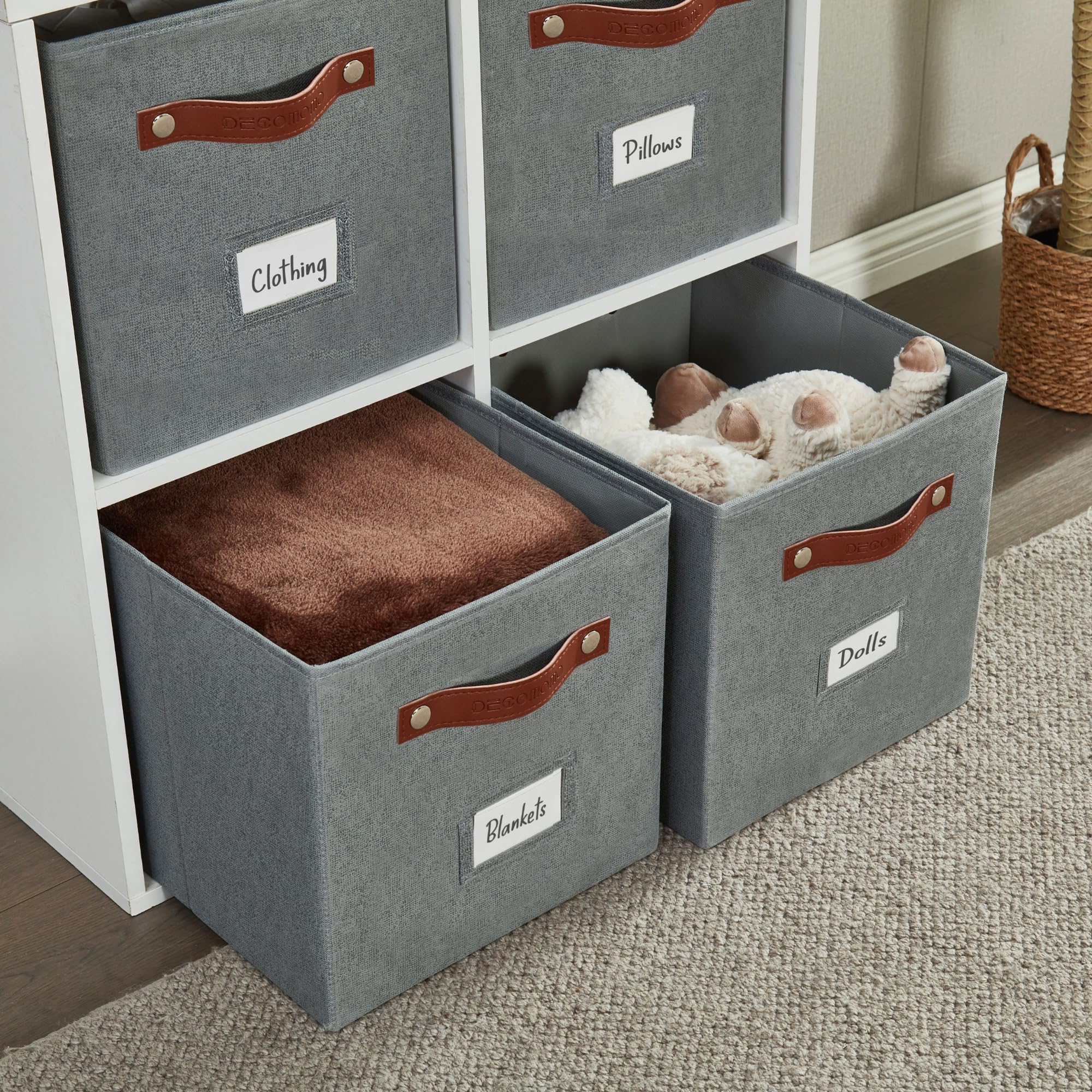 Storage Bins Cube Storage Bin with Labels (6 Count)