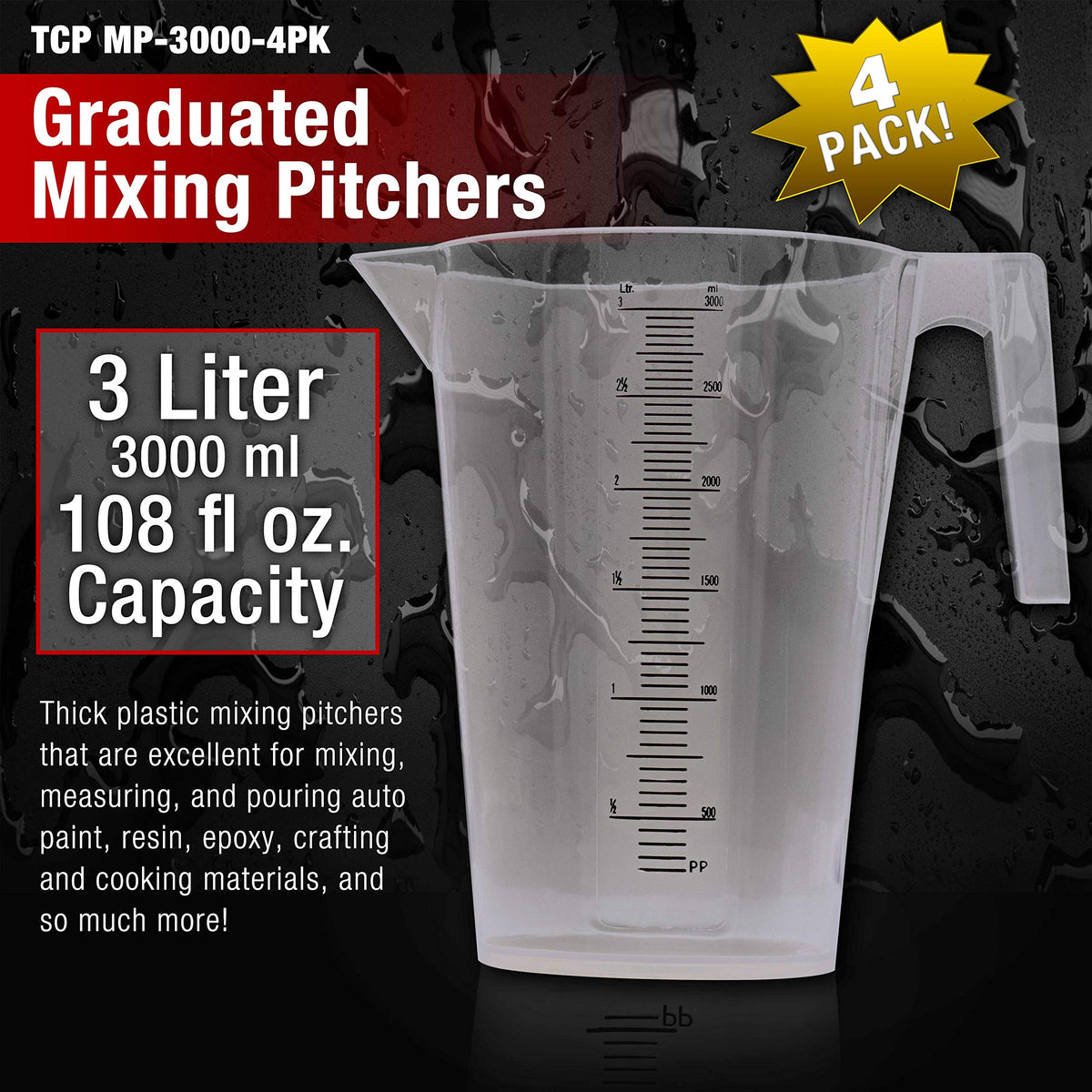 3 Liter 3000ml (4 Count)