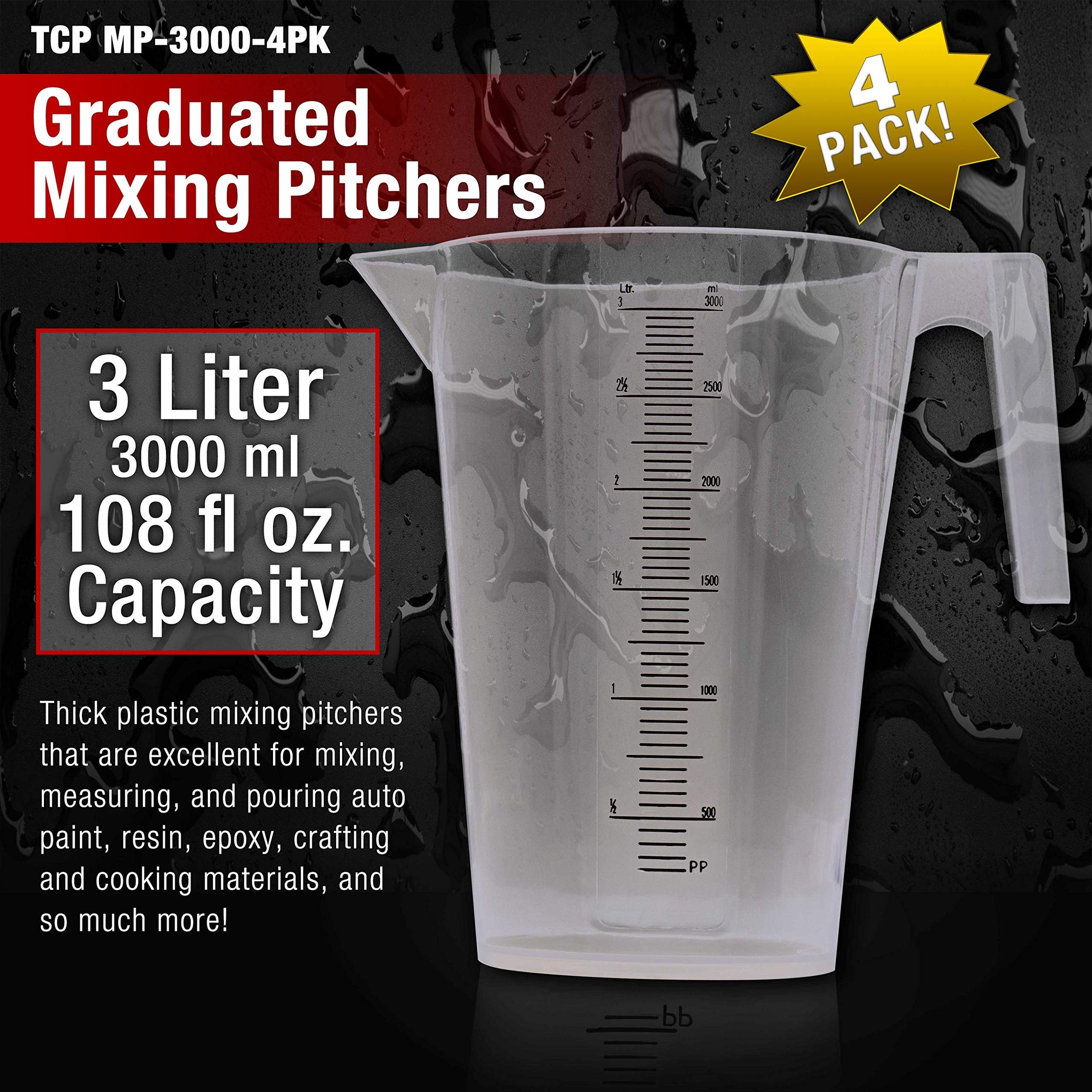 3 Liter 3000ml (4 Count)